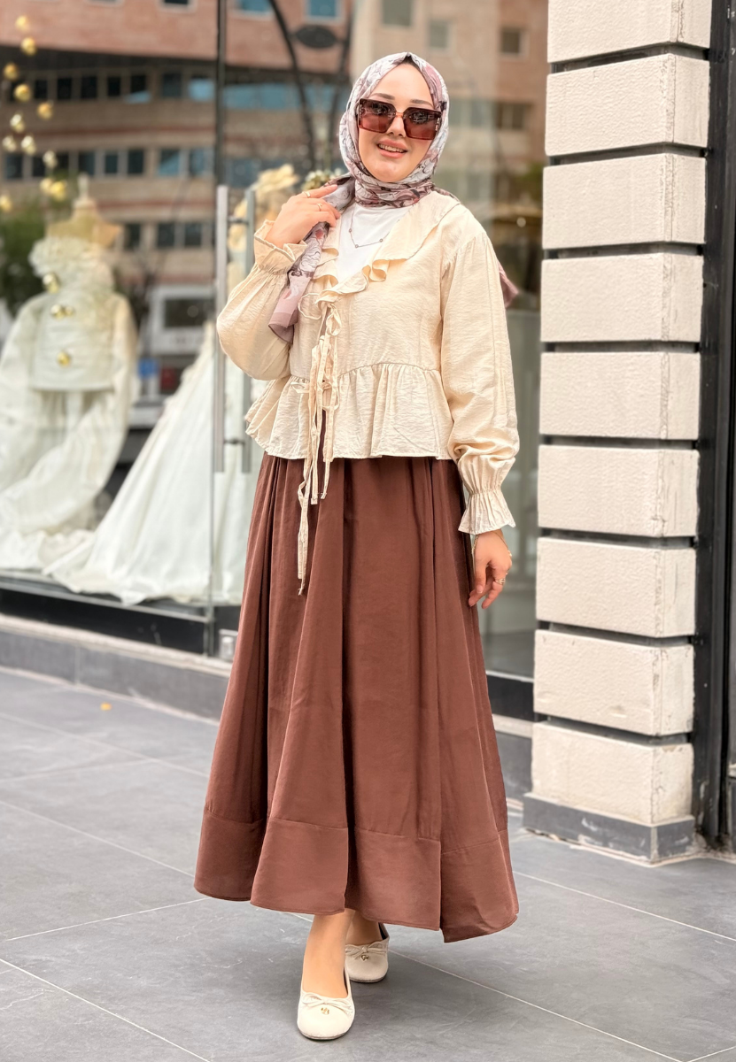 Taş Fırfırlı Kimono