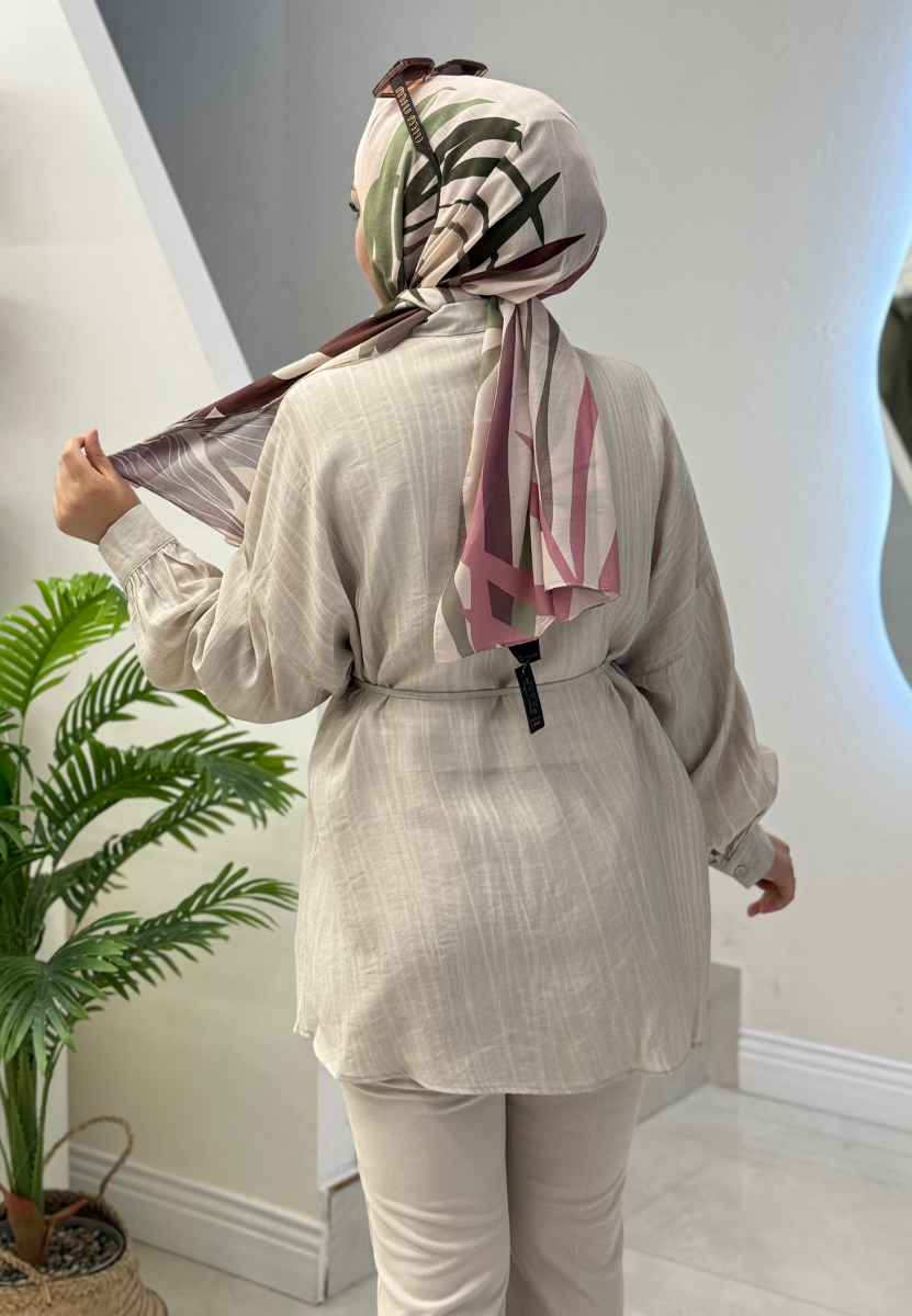 Taş Rengi İzel Gömlek