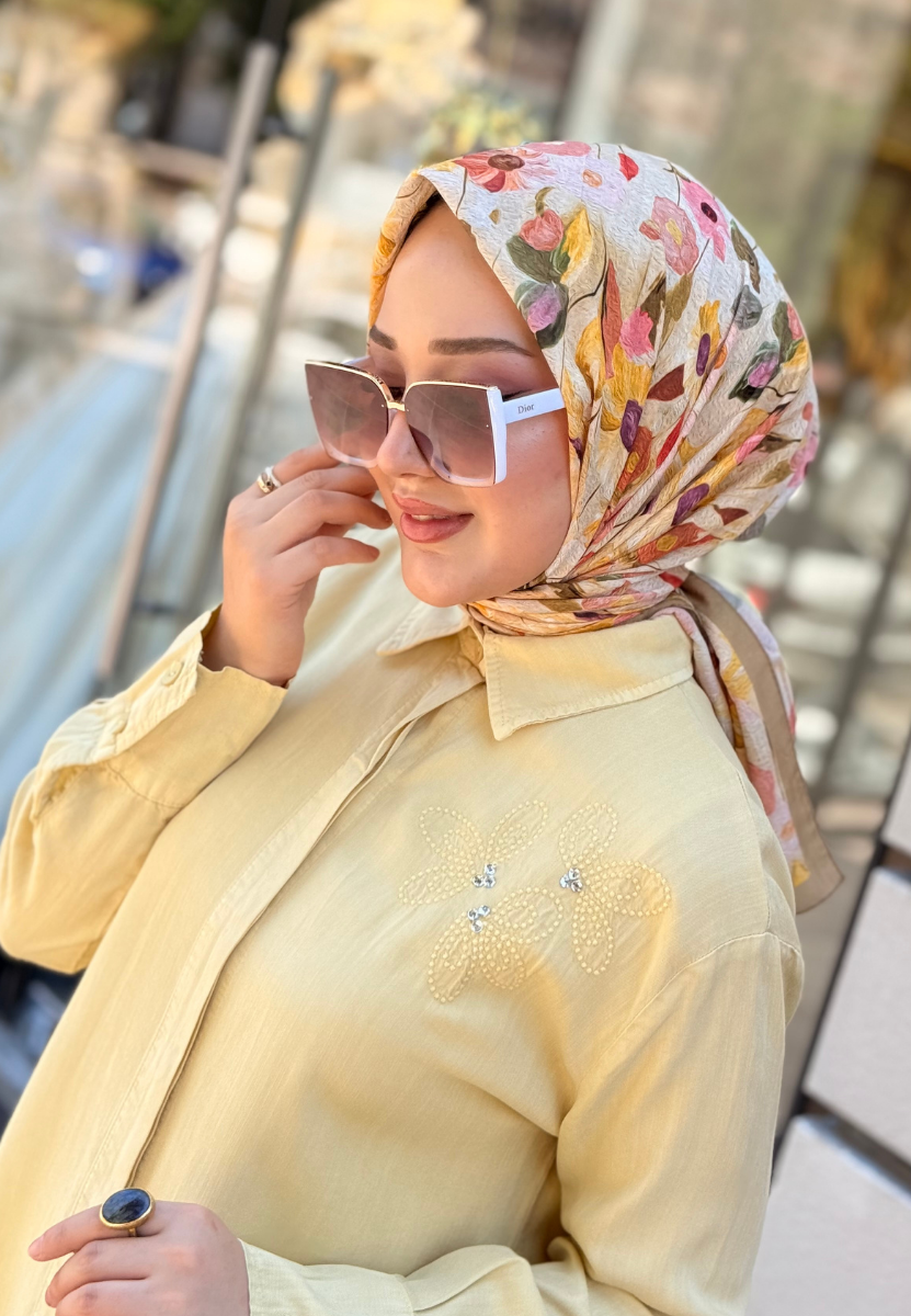 Tatlı Sarı Floren Soft Eşarp