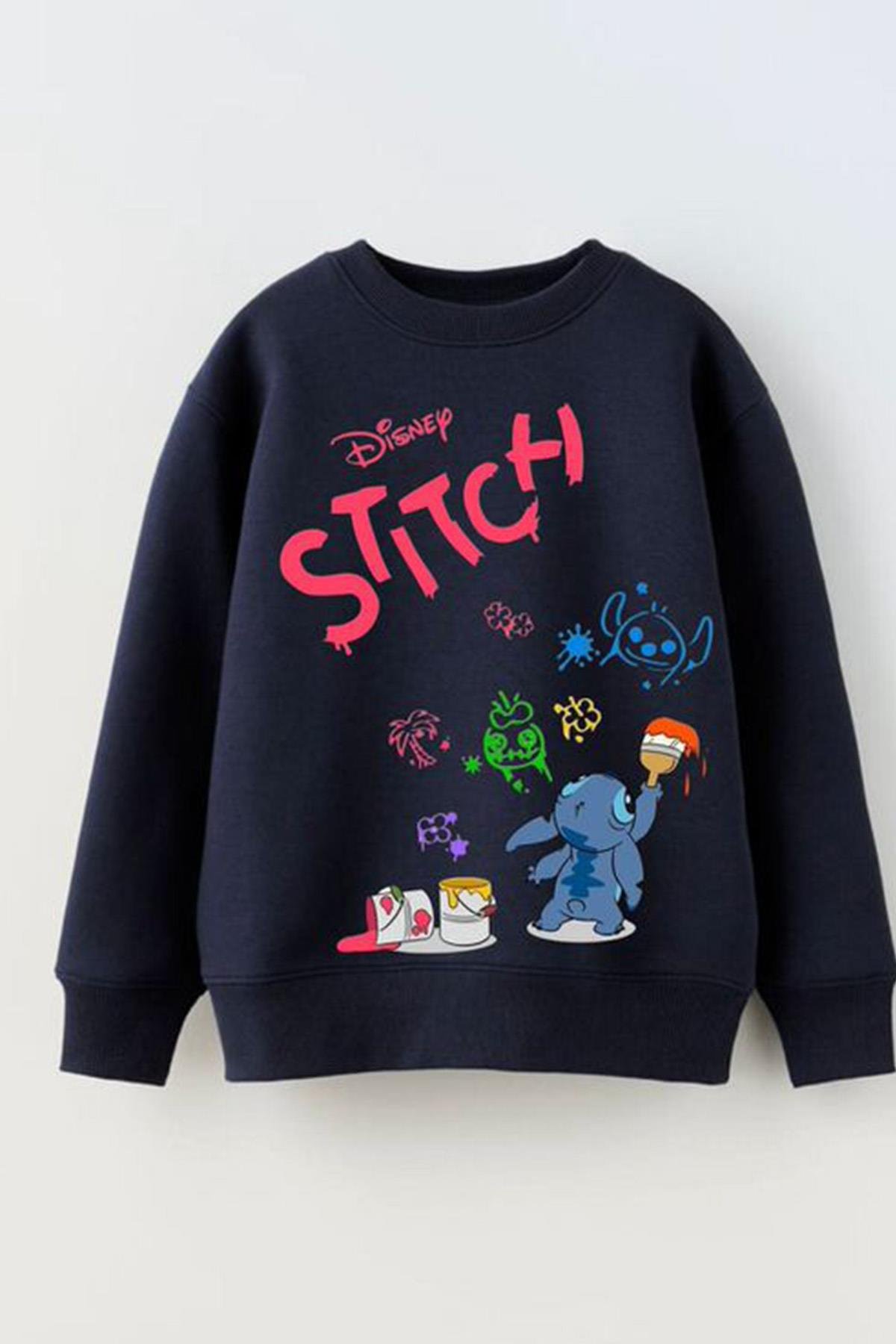 3 İplik Stıtch Baskılı Sweatshirt