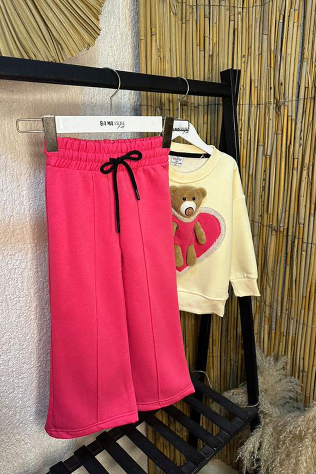 Ayıcıklı Takım Koyu Pembe 