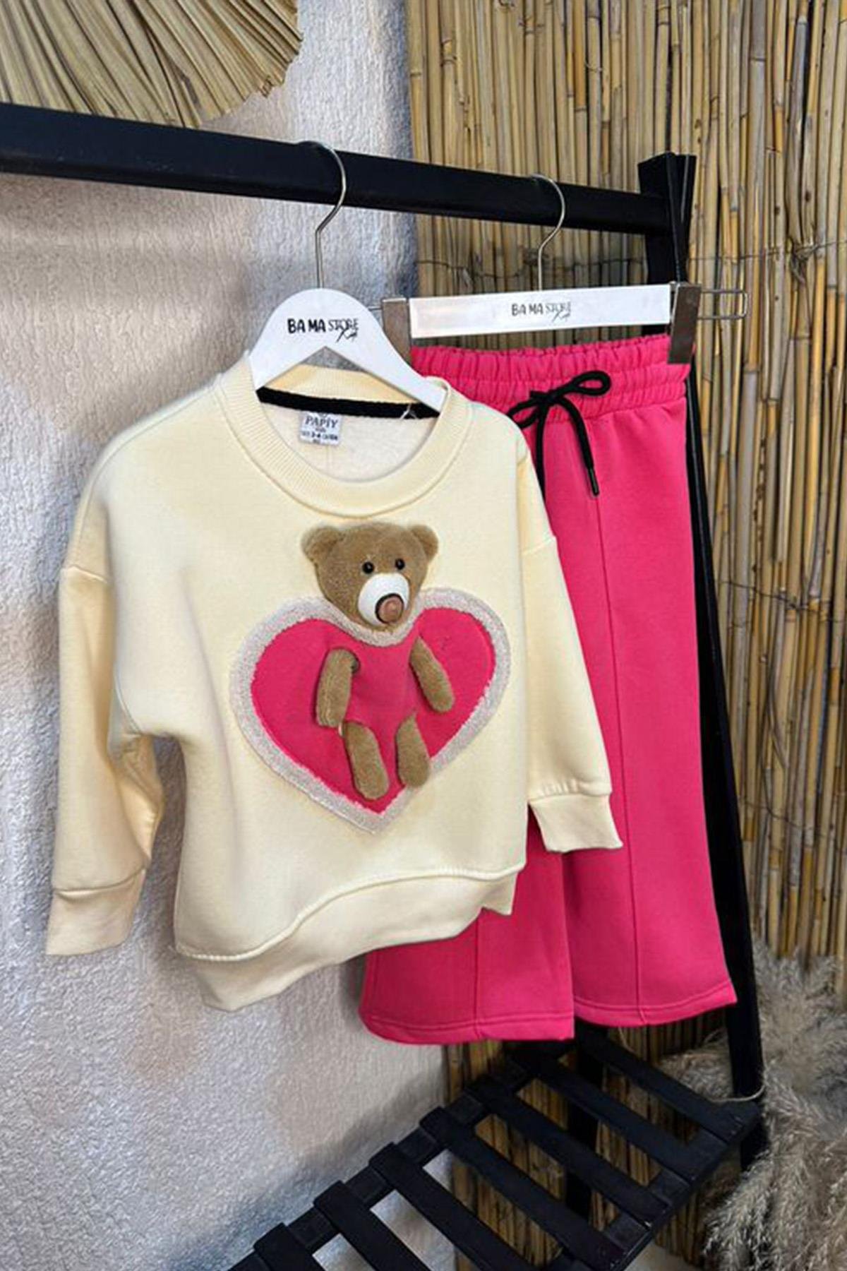 Ayıcıklı Takım Koyu Pembe 