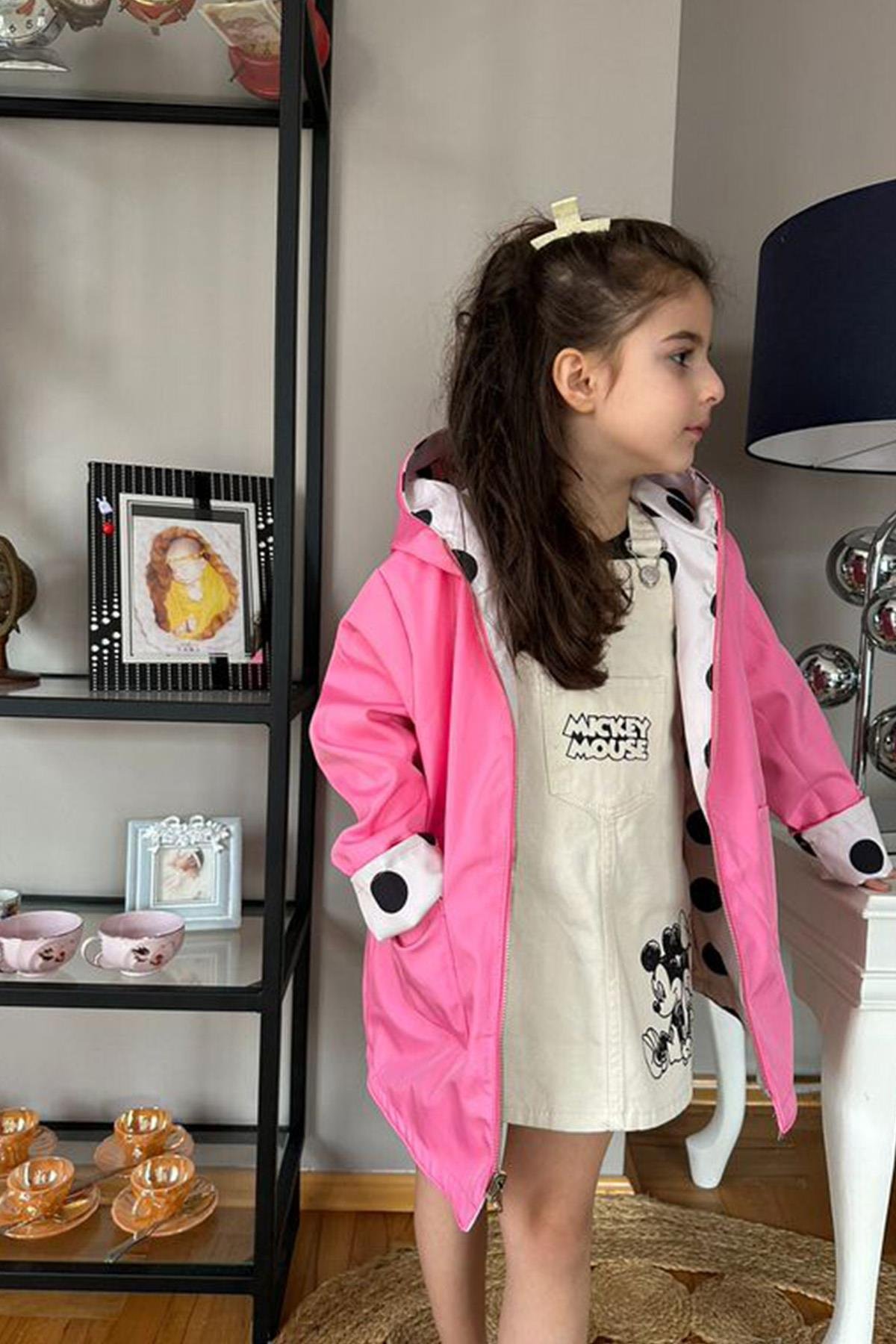 Çift Taraflı Yağmurluk Pembe