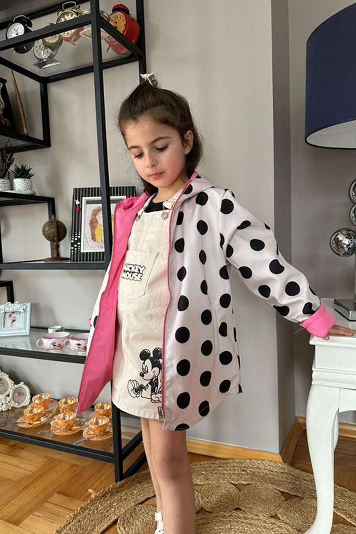 Çift Taraflı Yağmurluk Pembe