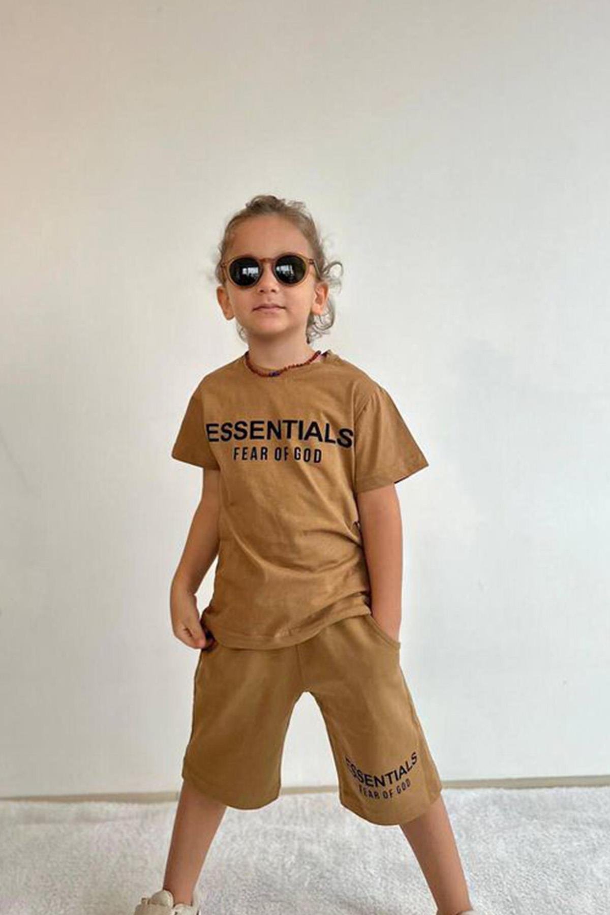 Essentials Şortlu Takım Kahverengi