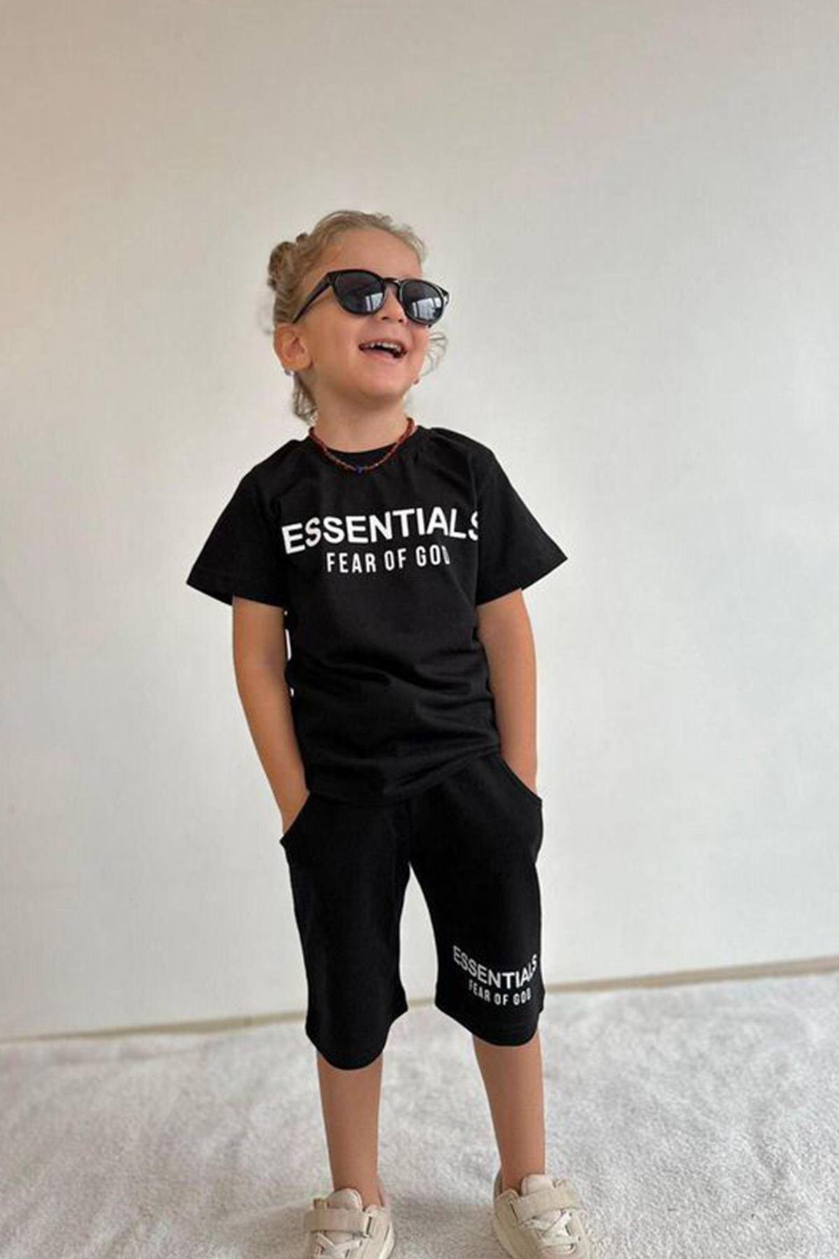 Essentials Şortlu Takım Siyah