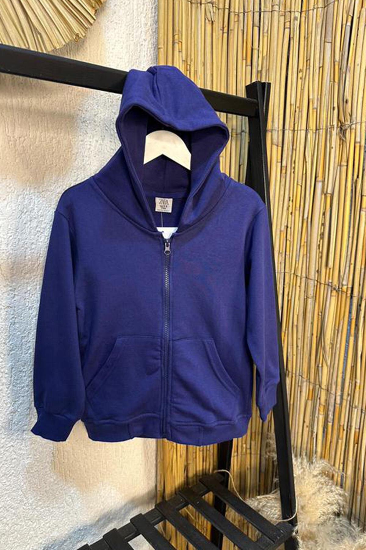 Fermuarlı Sweatshirt Lacivert