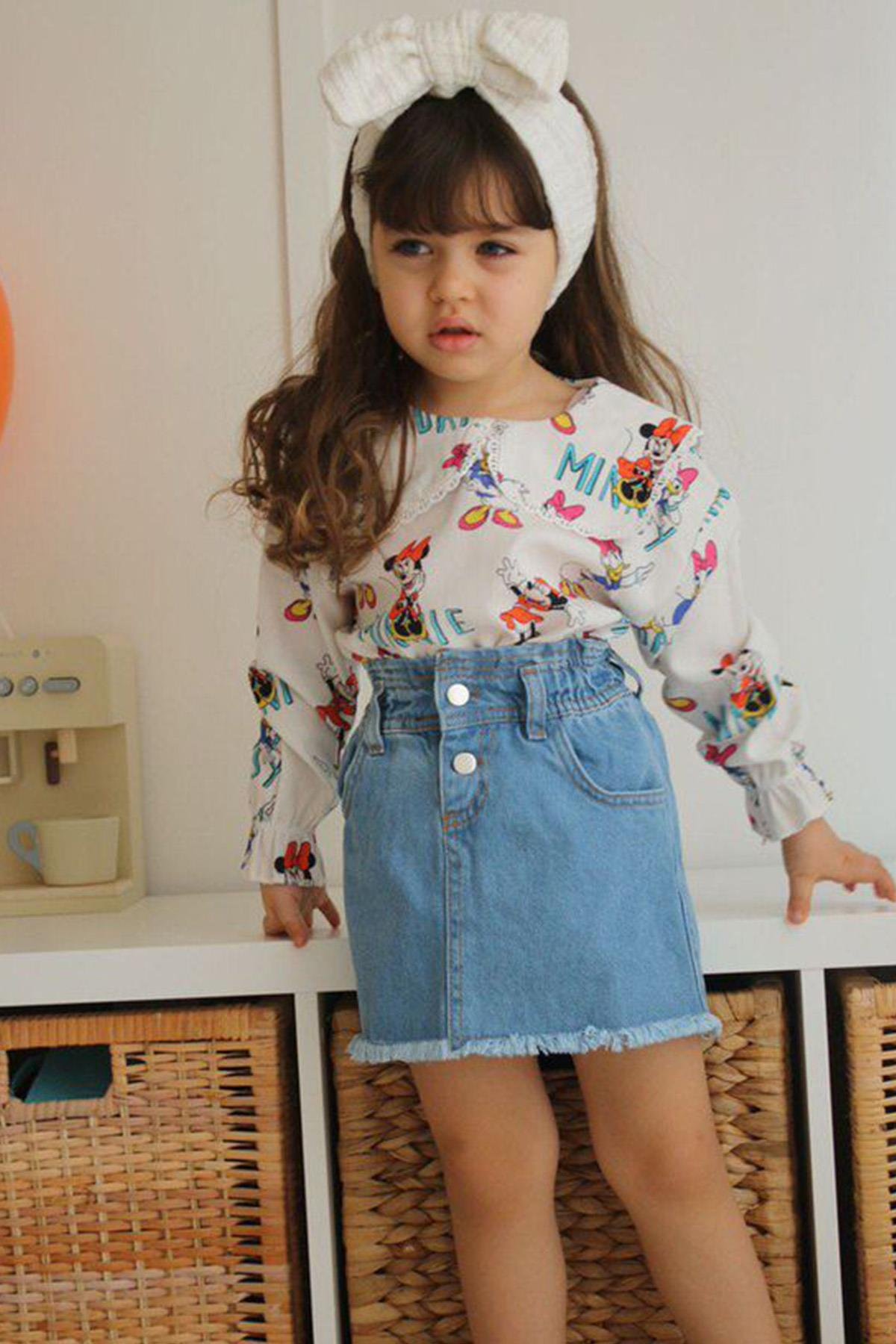 Minnie Denim Etekli Takım