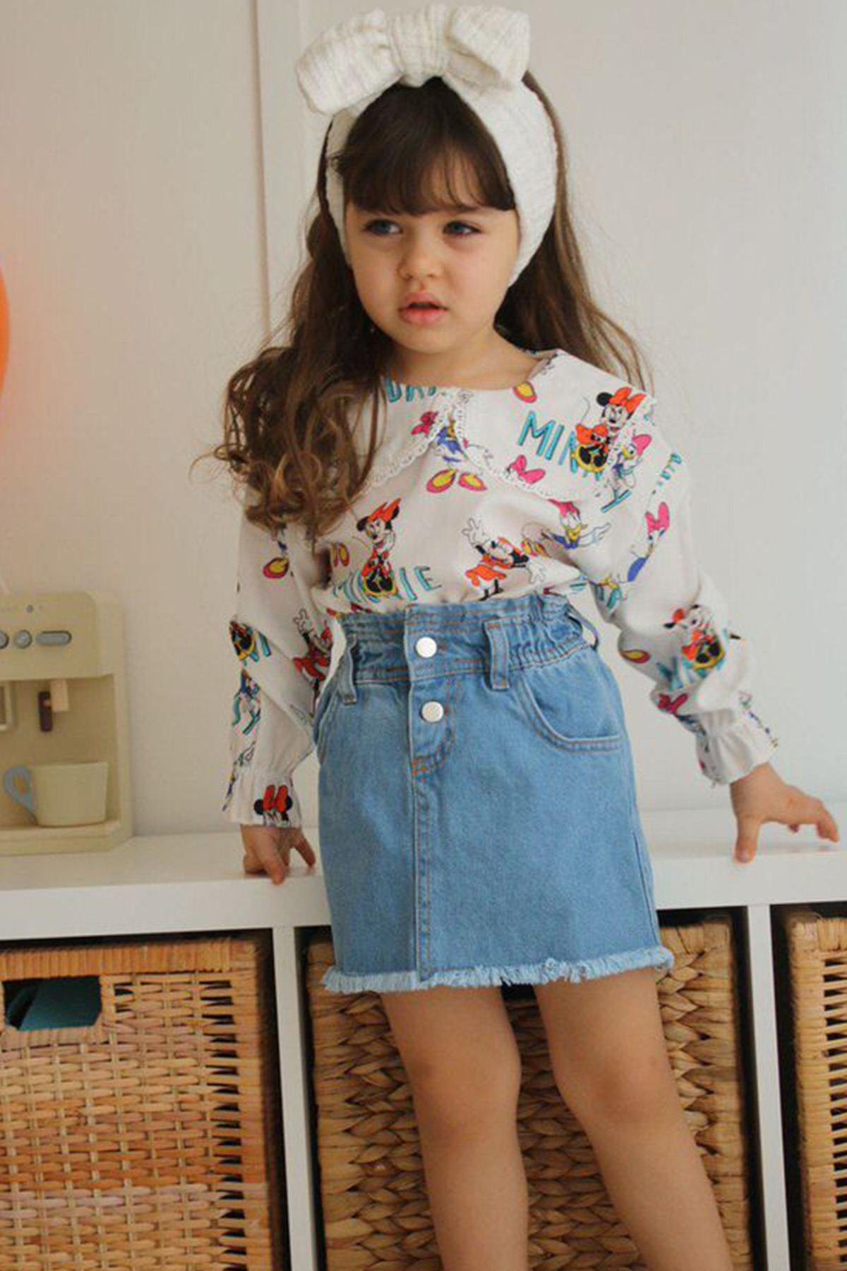 Minnie Denim Etekli Takım