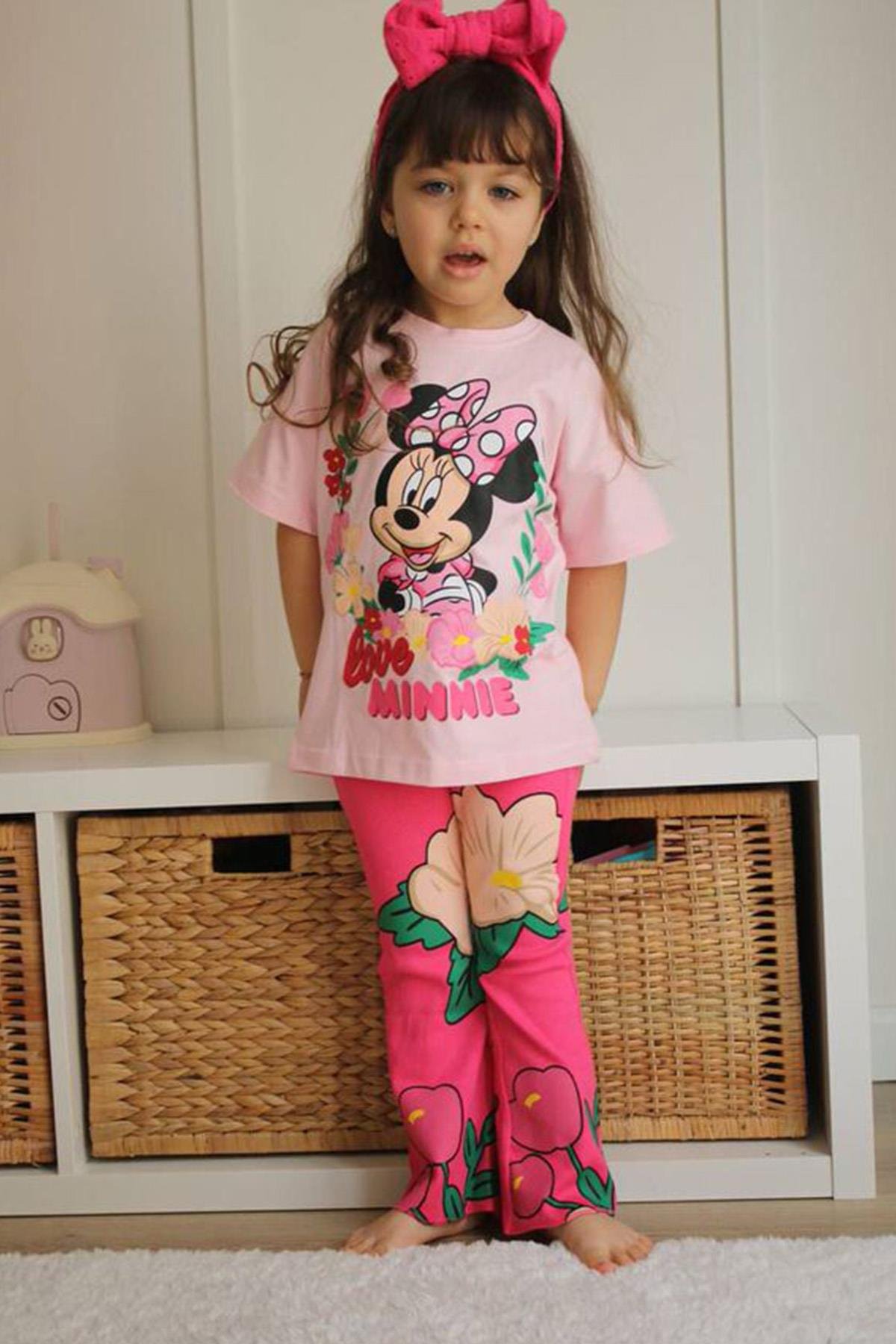 Minnie Mouse Taytlı Takım Pembe