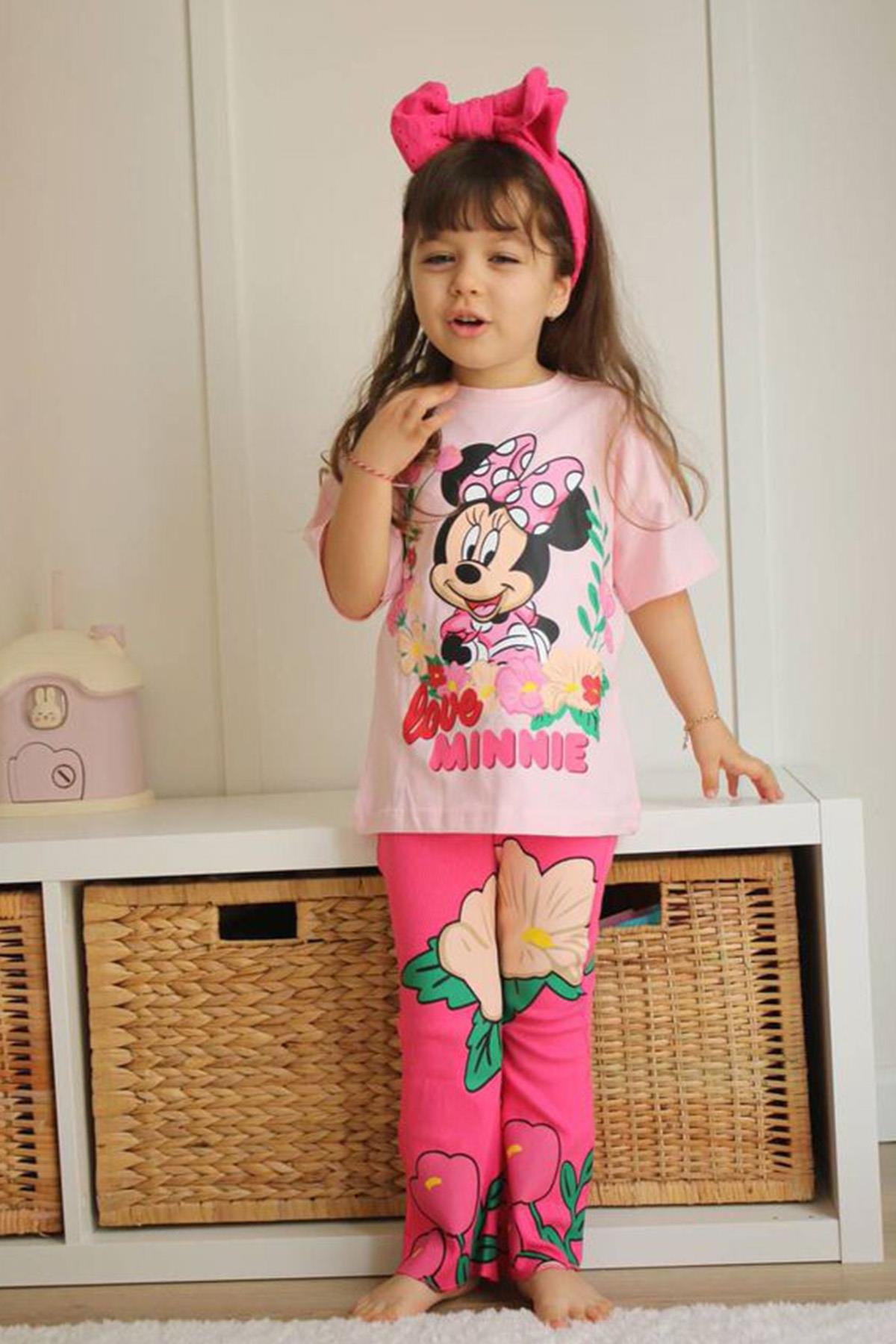 Minnie Mouse Taytlı Takım Pembe