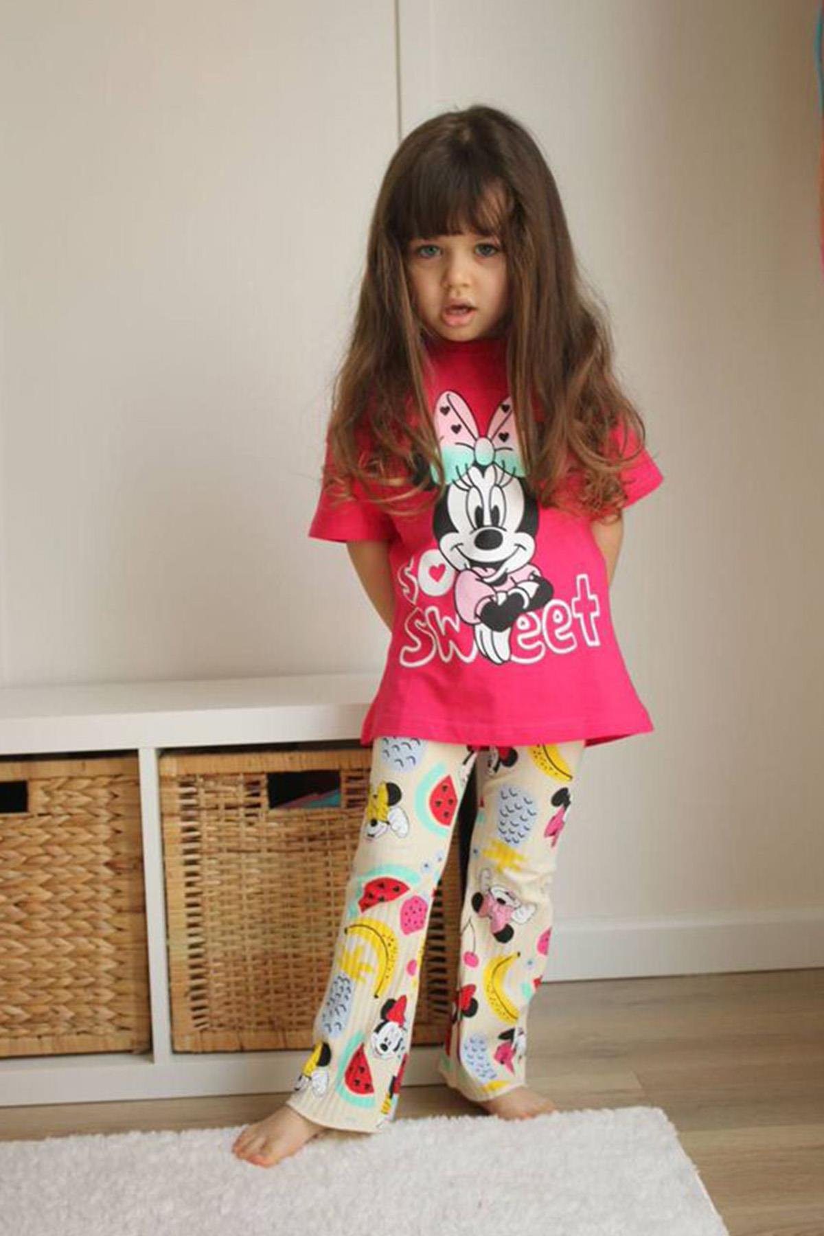 Minnie Taytlı Takım Fuşya