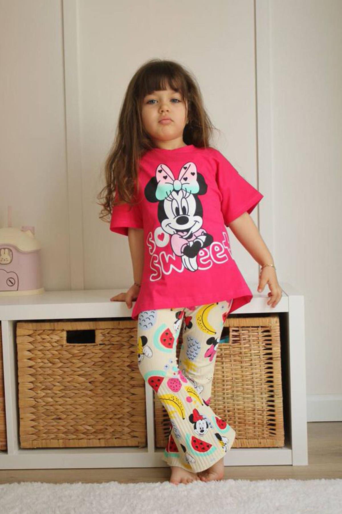 Minnie Taytlı Takım Fuşya