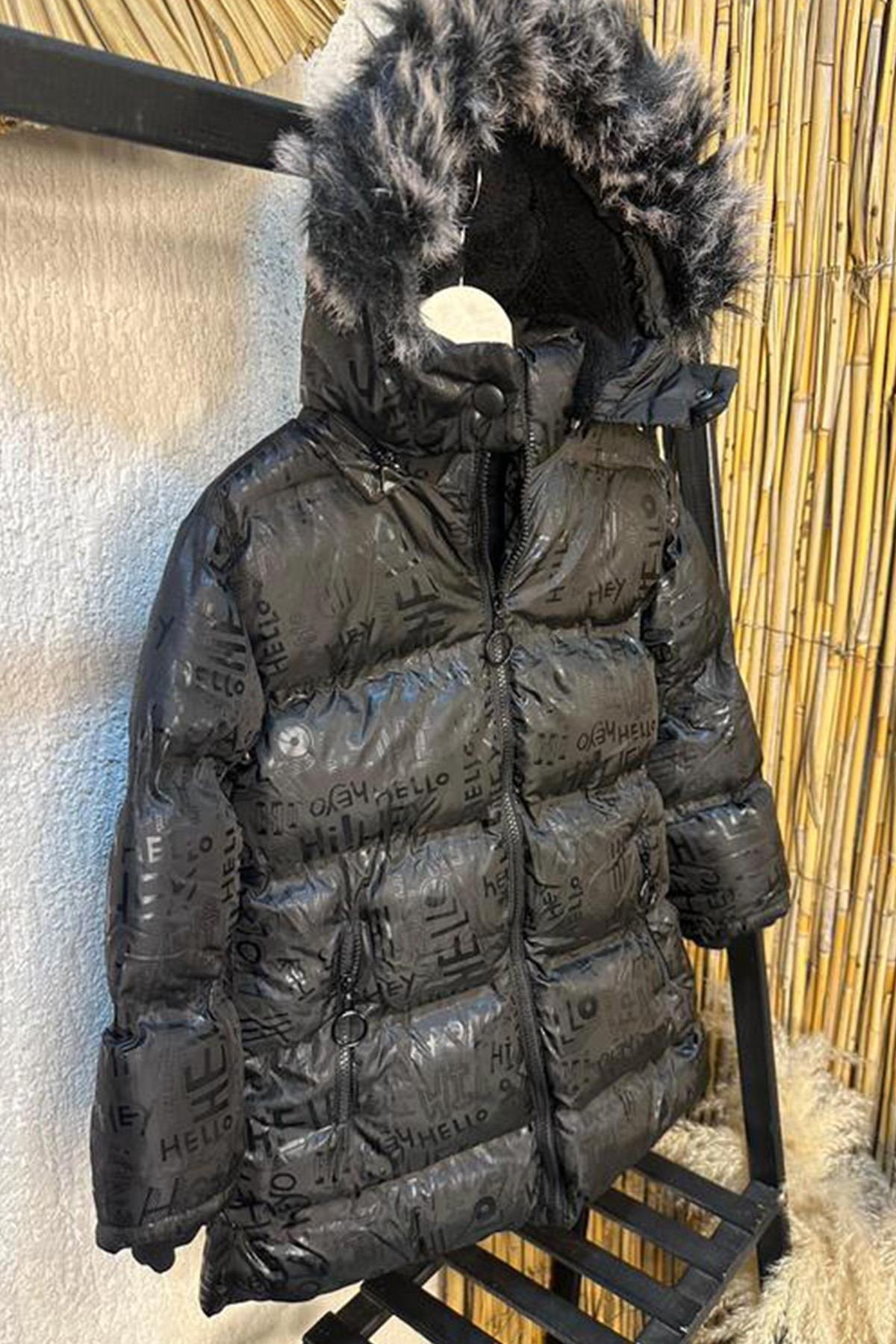 Şişme Mont Siyah