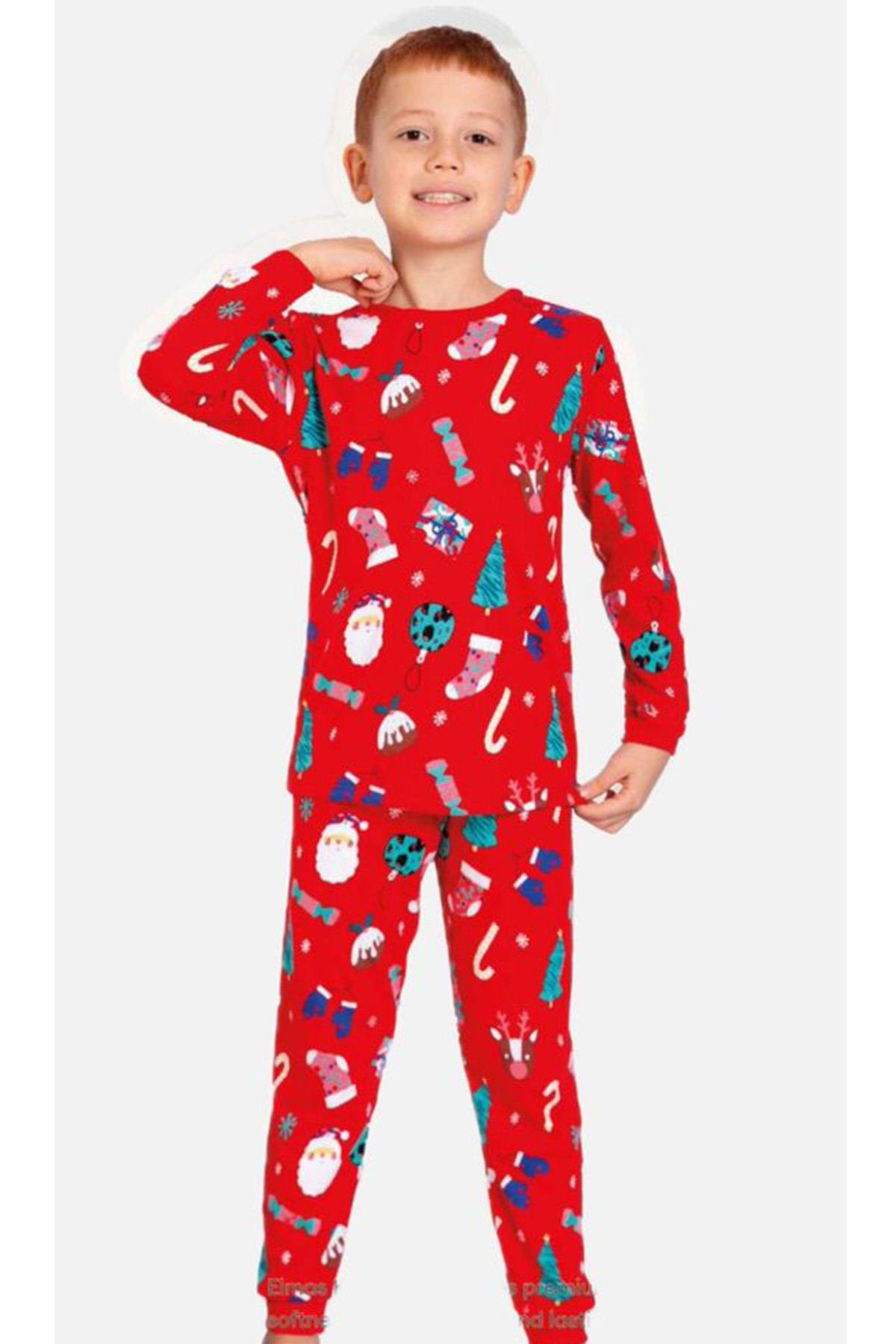 Unisex Yeni Yıl Temalı Pijama Takımı