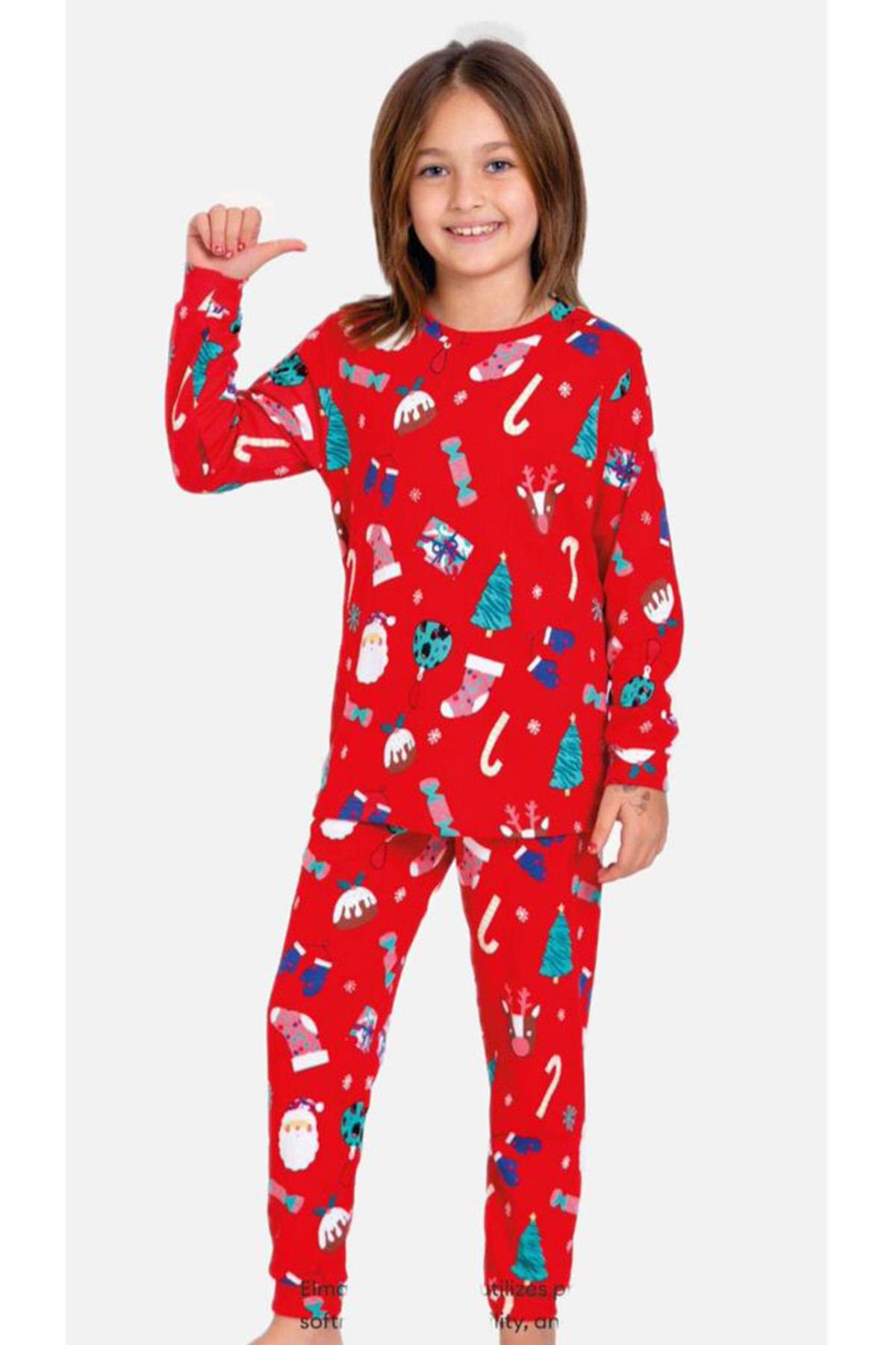 Unisex Yeni Yıl Temalı Pijama Takımı