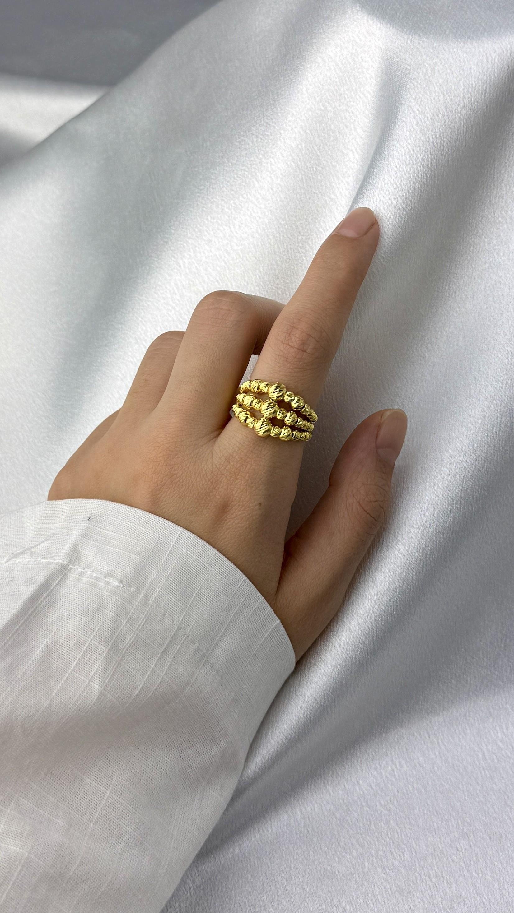 3 Sıra Dorika Toplu Altın Yüzük