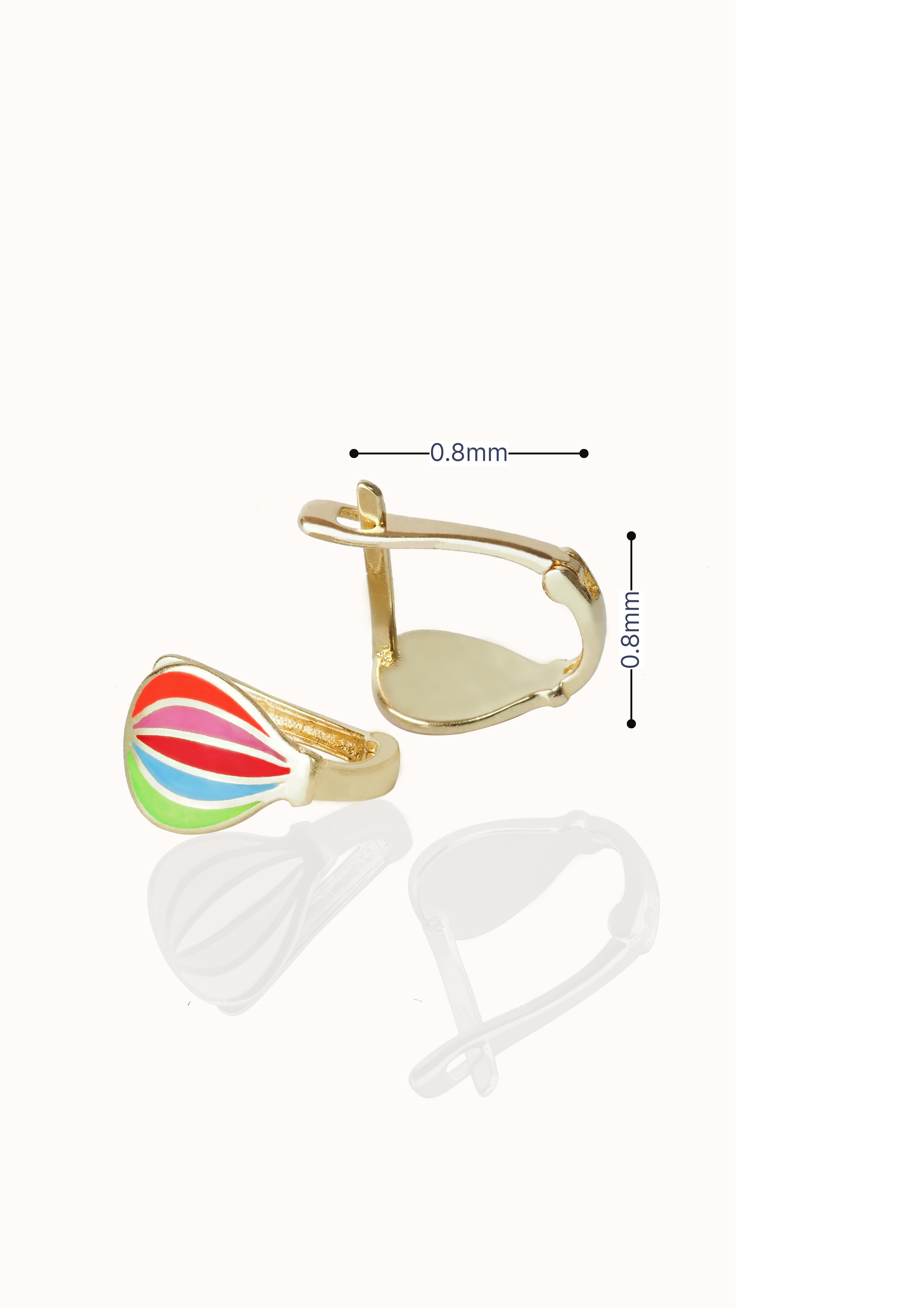 Altın Çocuk Küpesi Renkli Balon