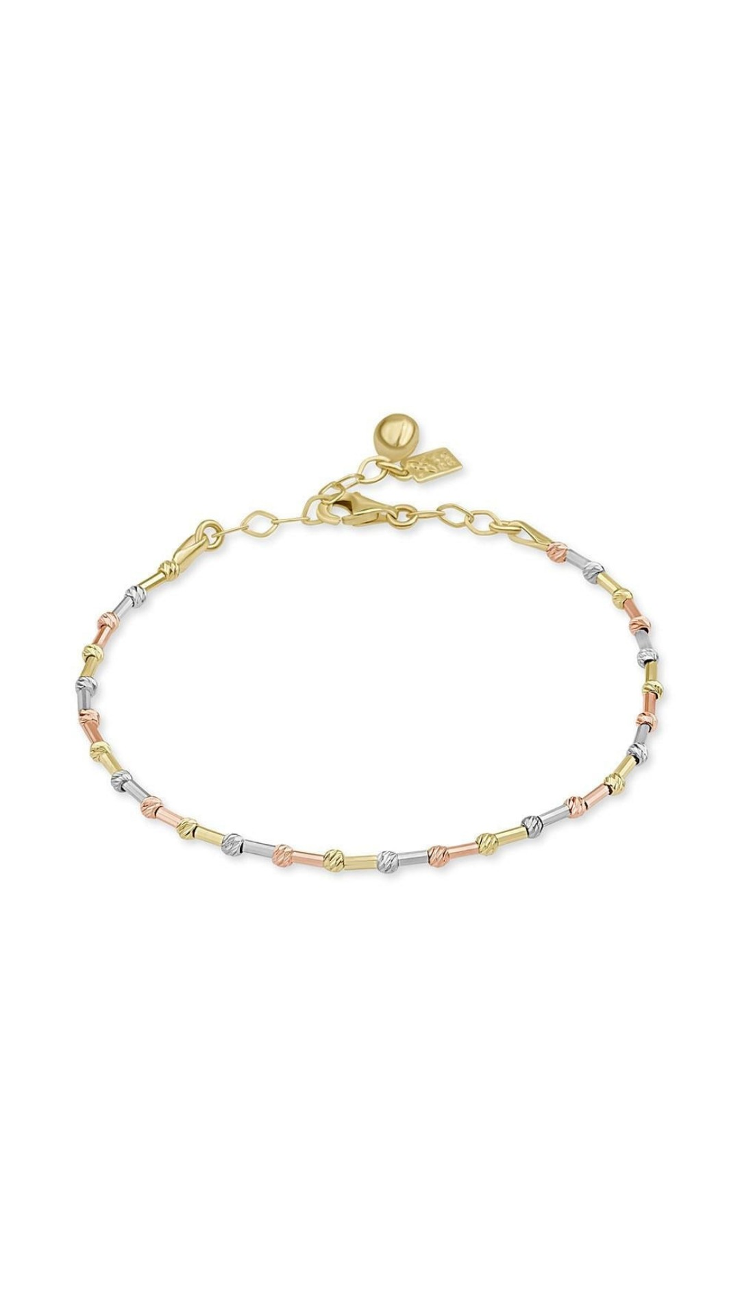 Altın Silindir Üç Renkli Top Bileklik