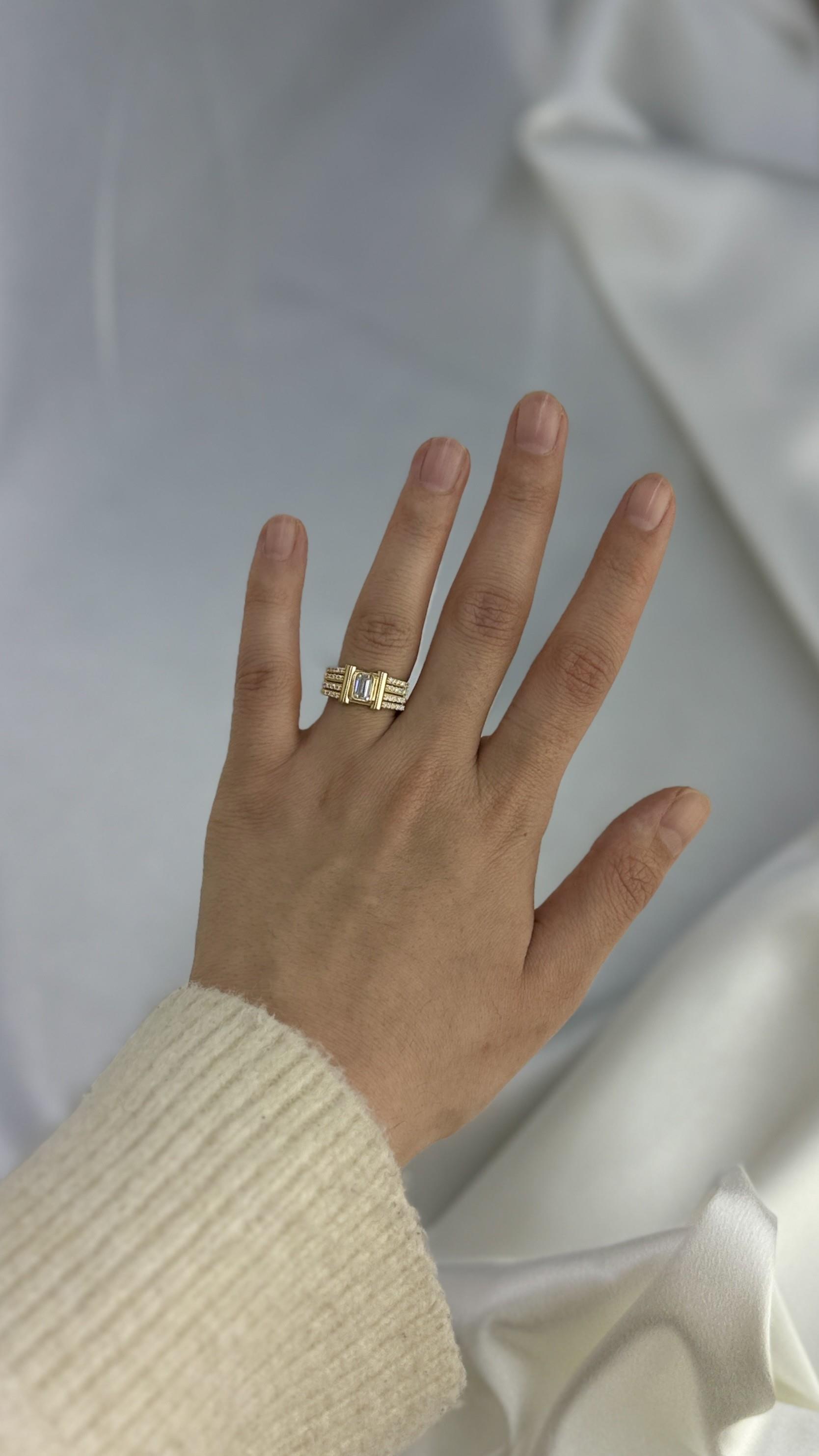 Baget Kesim Zirkon Taşlı Altın Yüzük