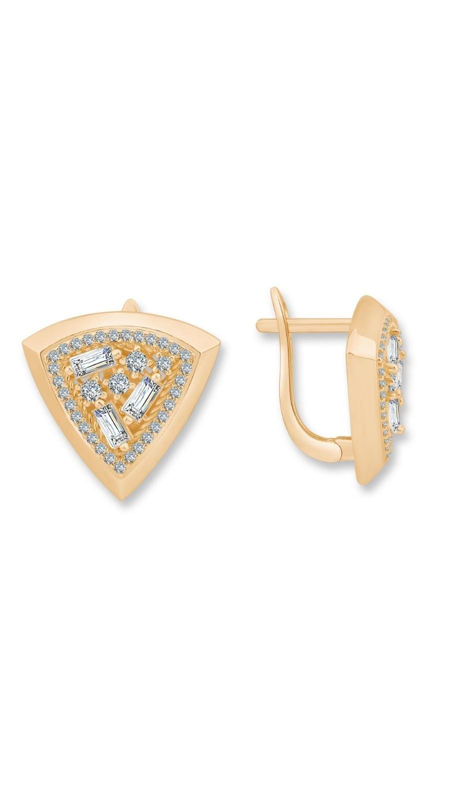 Baget Taşlı Üçgen Küpe