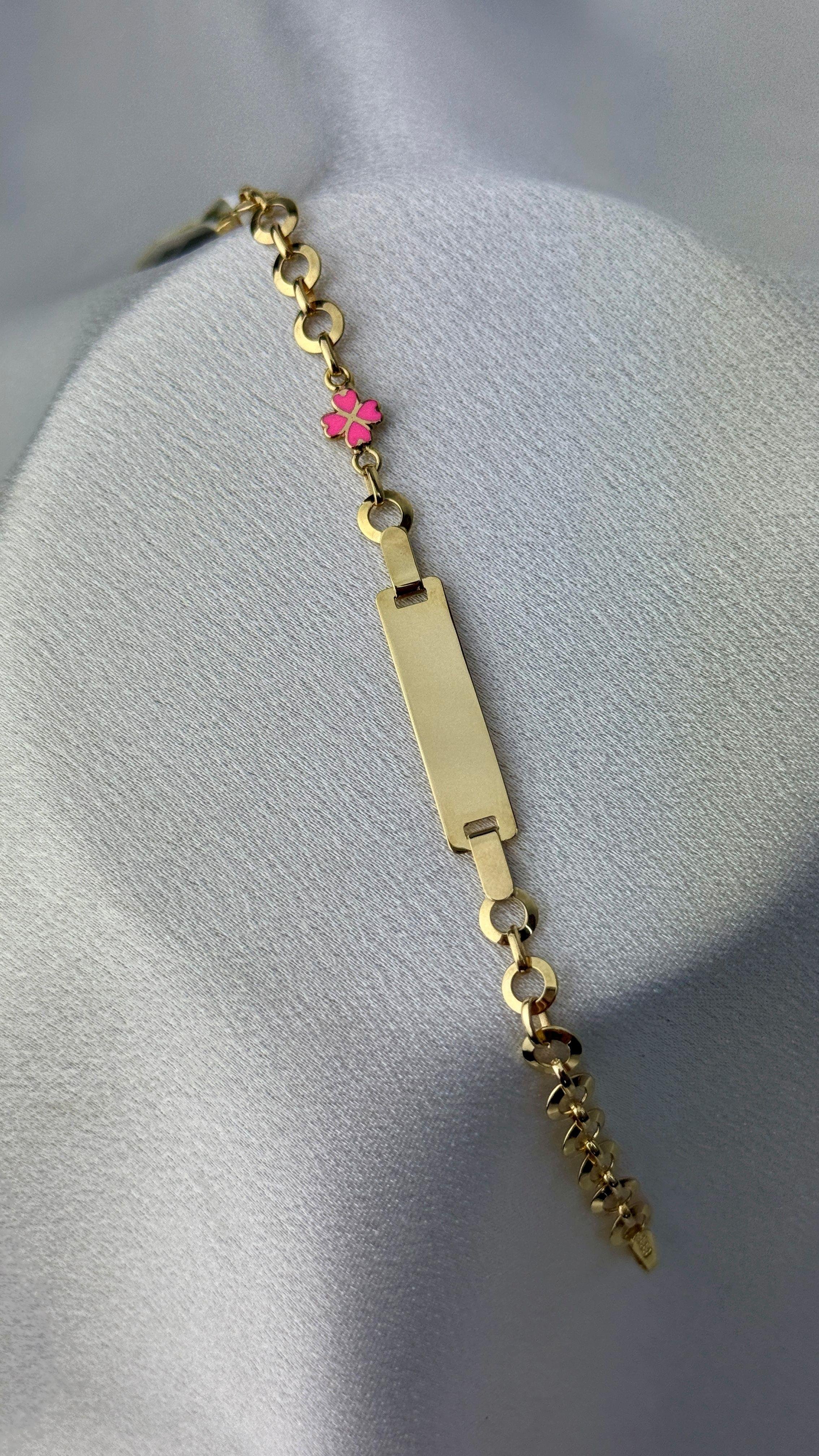 Çiçek Figürlü Altın Çocuk Bilekliği