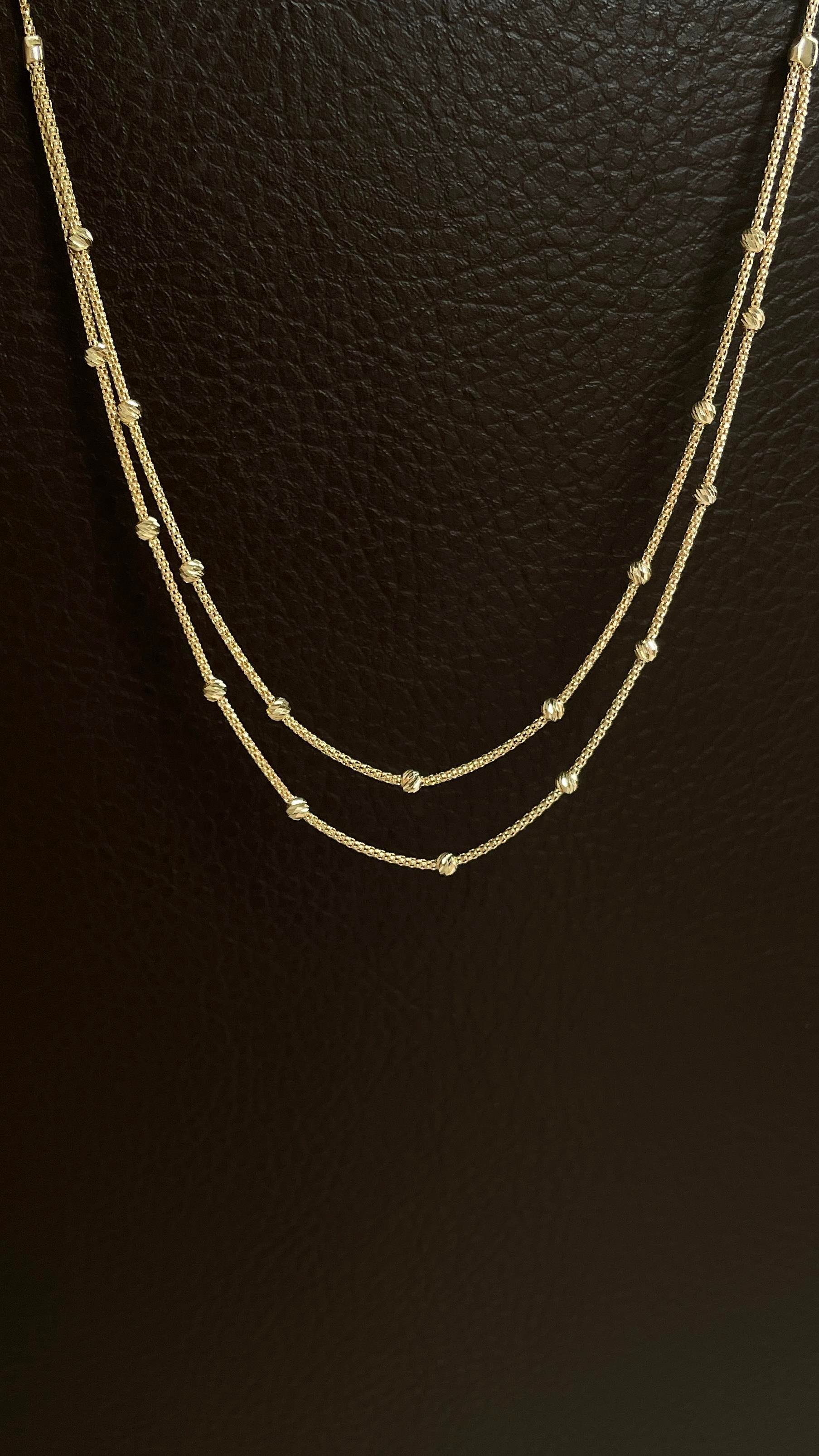 Dorika Toplu Gösterişli Altın Kolye