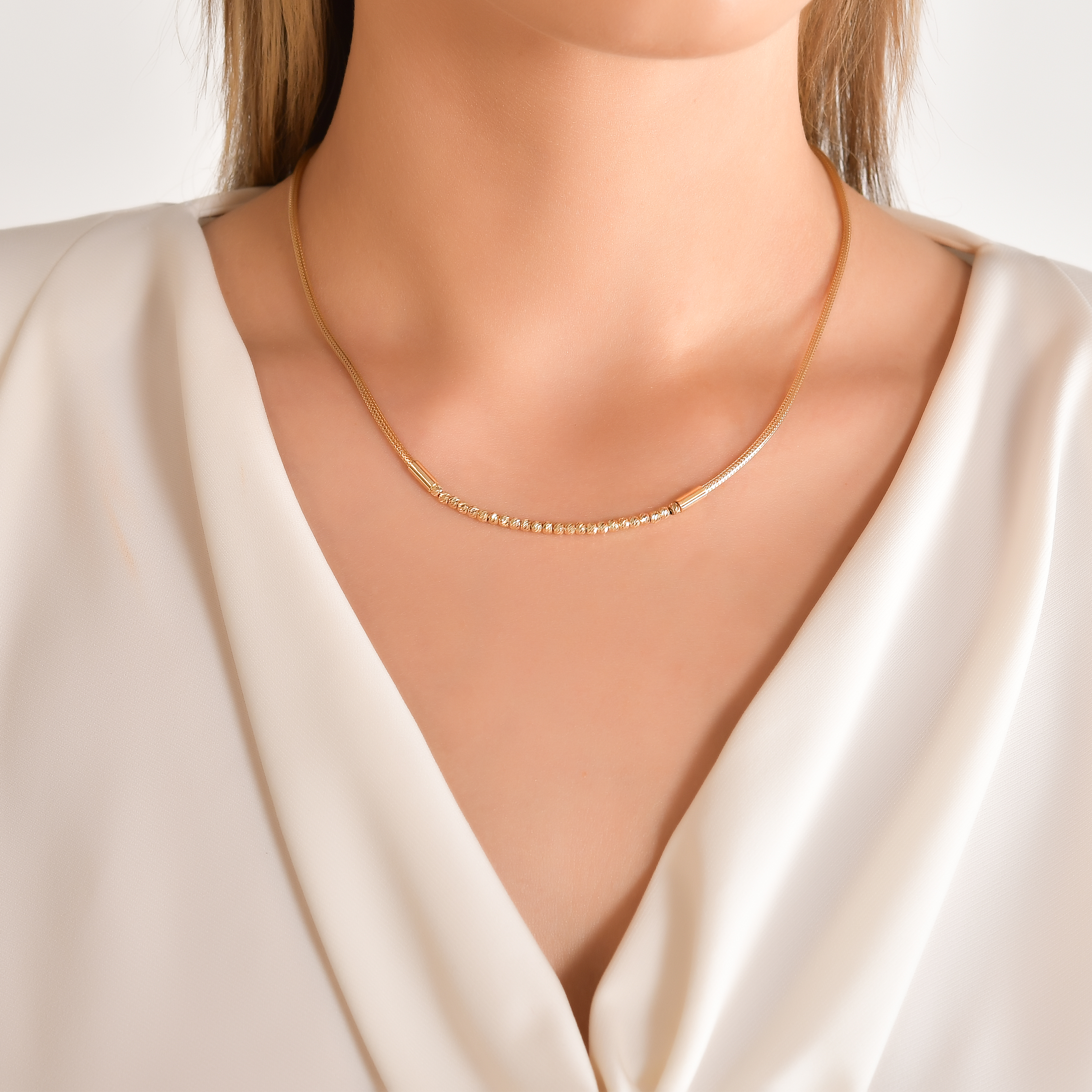 Dorika Toplu Hasır Zincirli Kolye