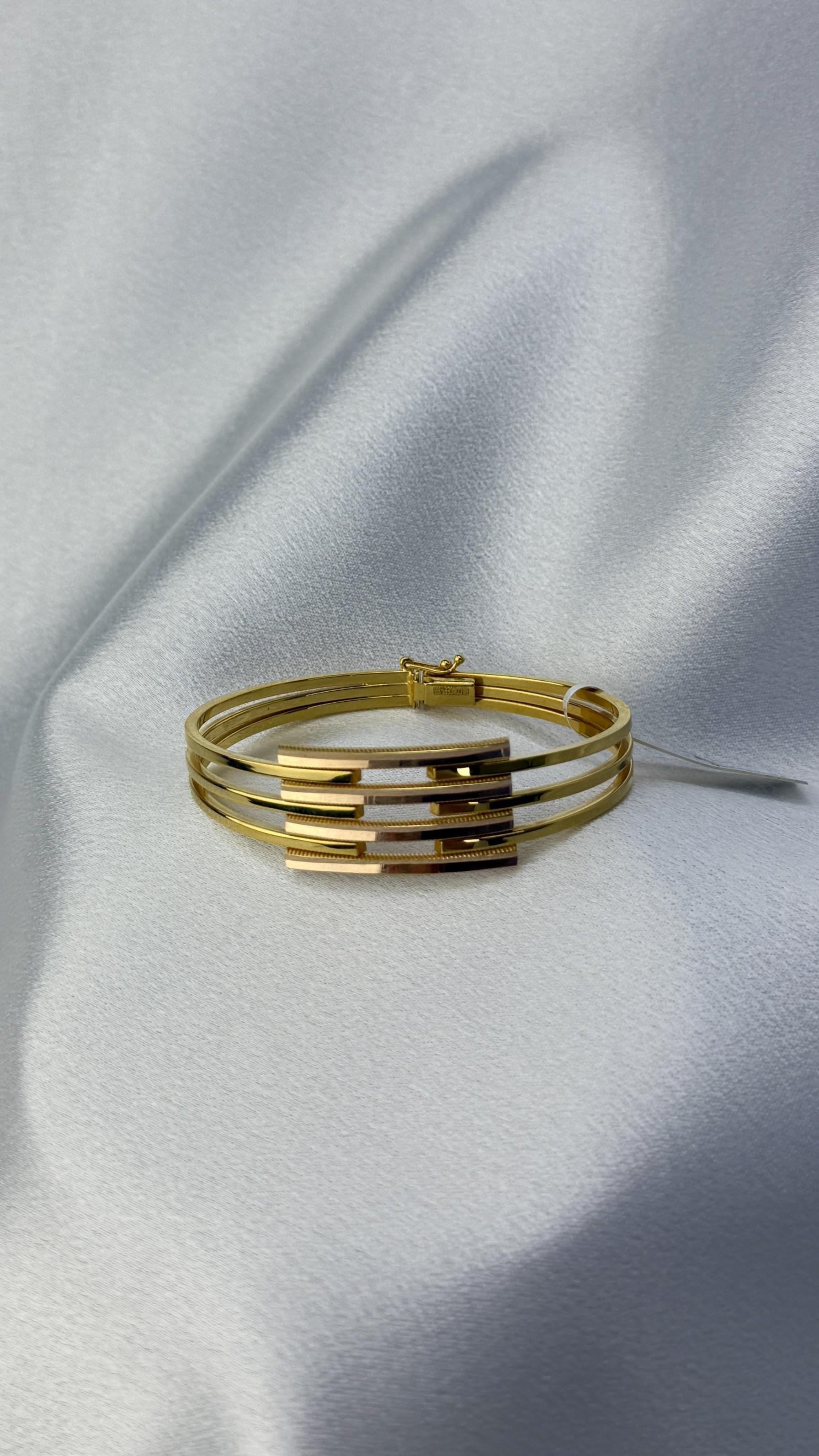 Dört Sıralı Altın Ajda Model Kelepçe Bilezik