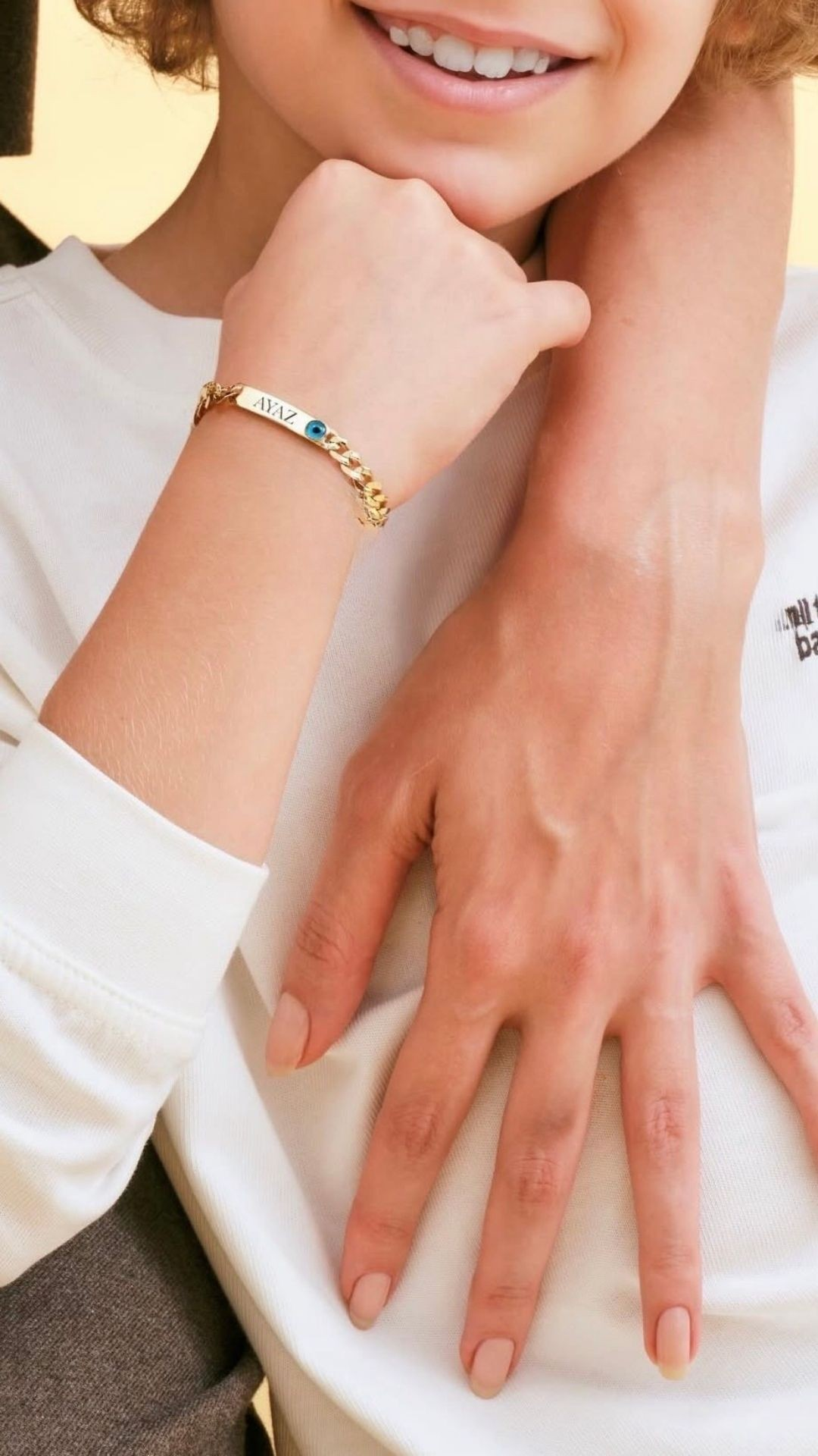 İsimli Gurmet Çocuk Künyesi (Plakası Göz Boncuklu)