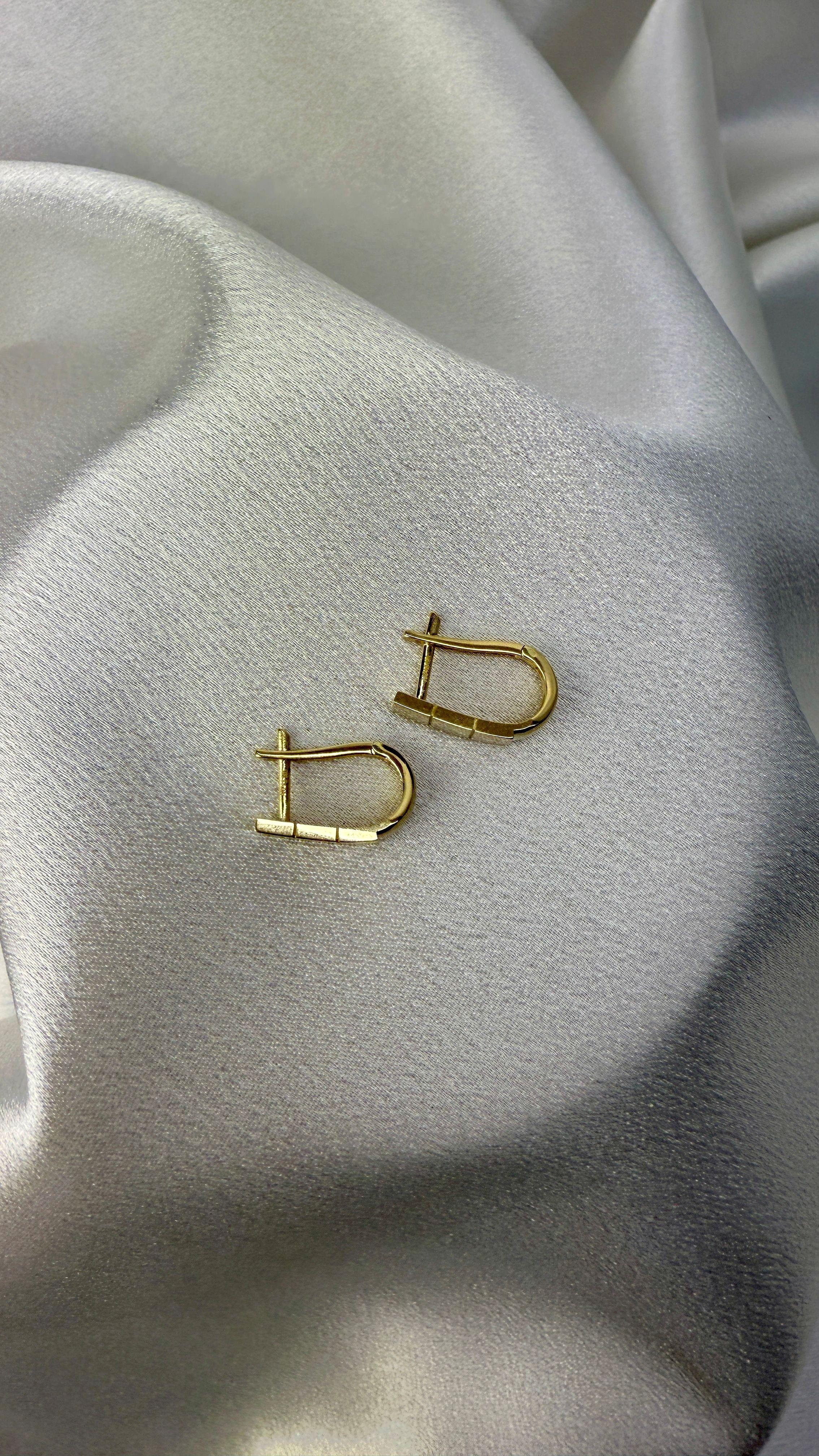 Kesik Altın Plakalı Küpe