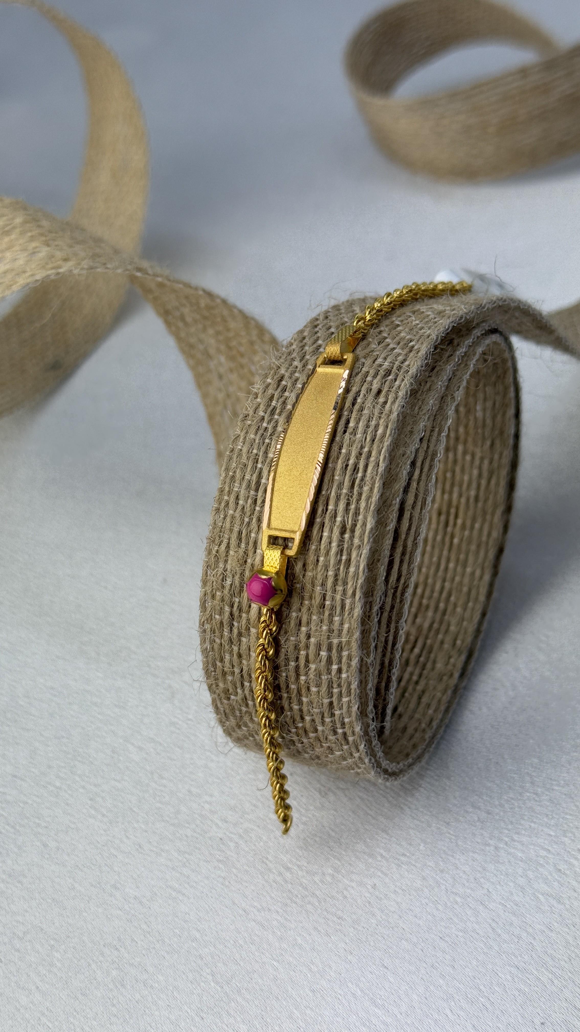 Kız Bebek Künyesi Altın Bileklik 