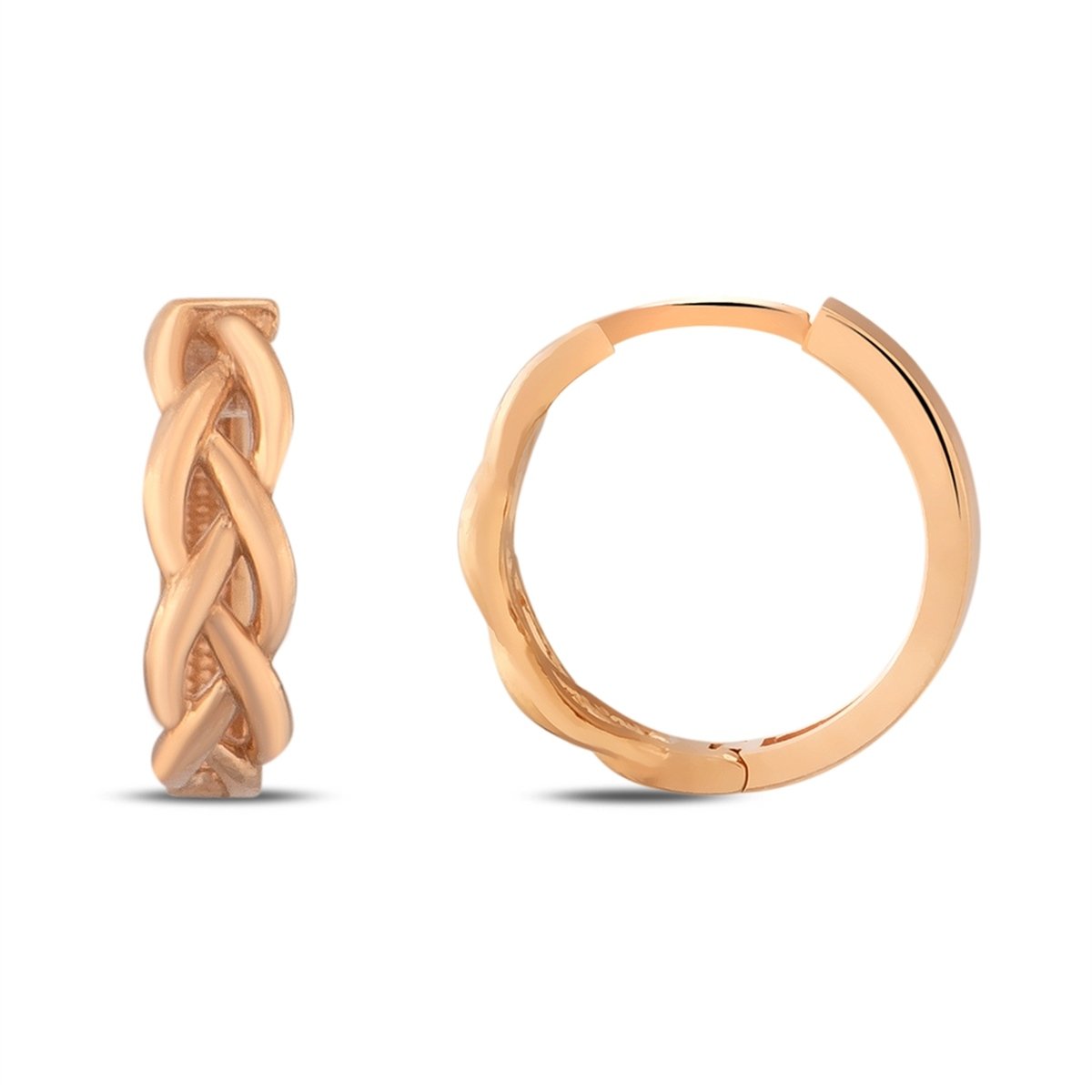 Örgü Desenli Halka Küpe