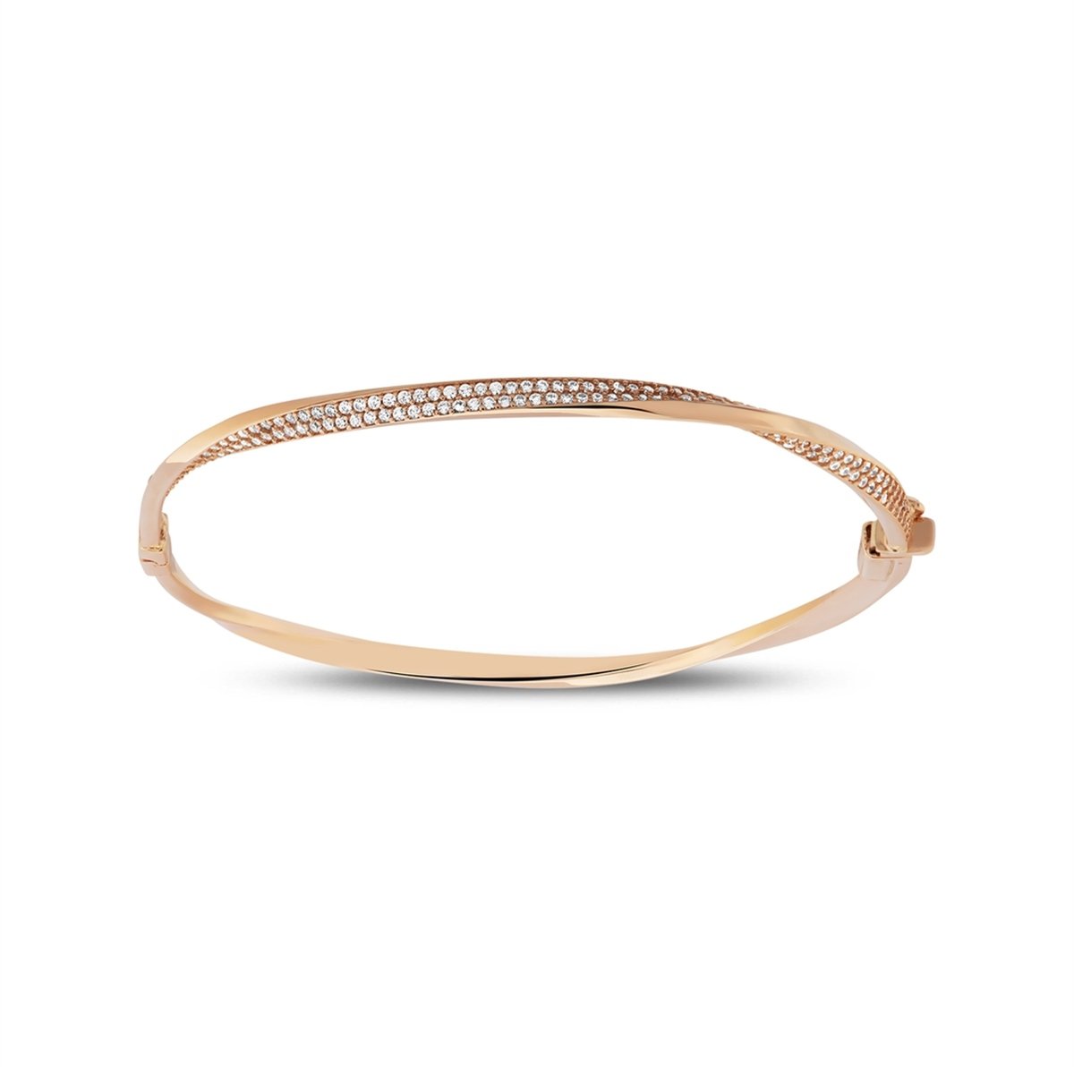 Sarmal Model Taşlı Kelepçe Bileklik