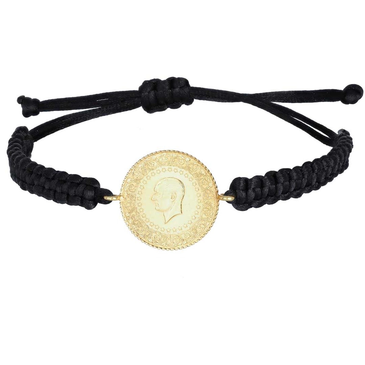 Siyah İpli Çeyrekli Bileklik