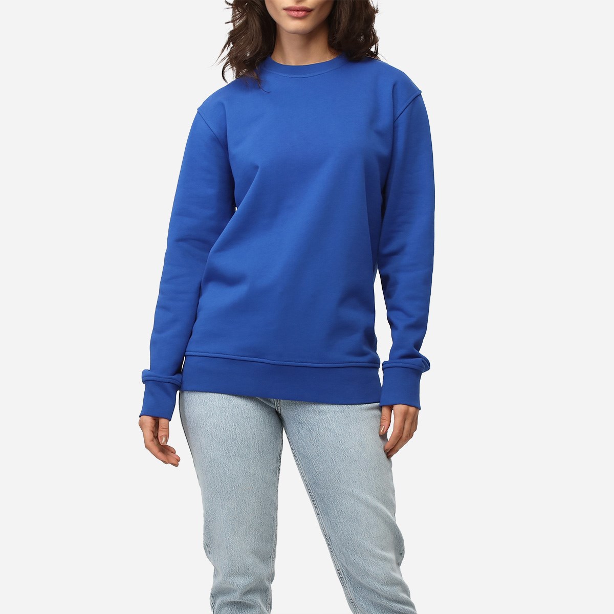 Sweatshirt Basic Kadın Mavi