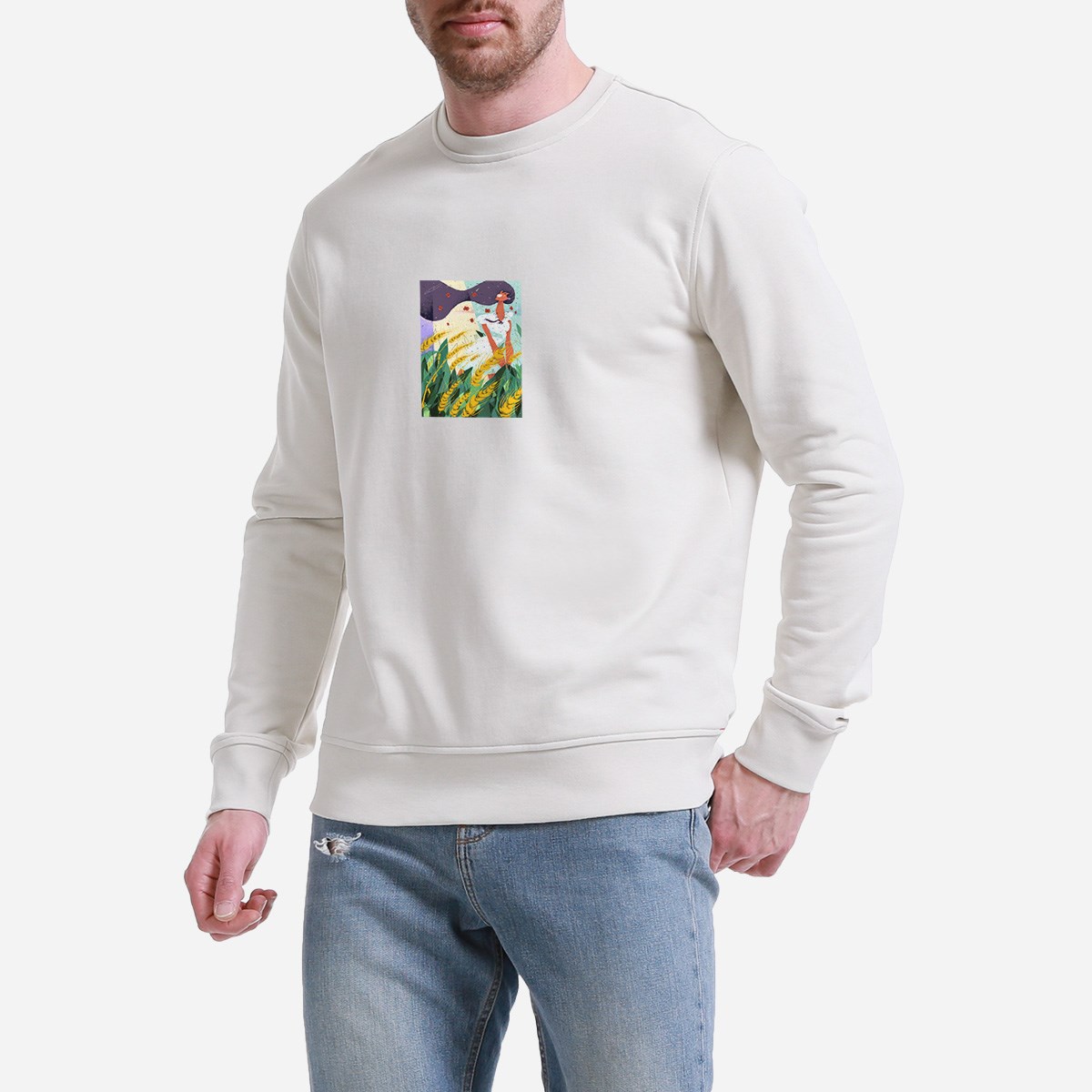 Sweatshirt Burçak Tarlası Erkek Turuncu