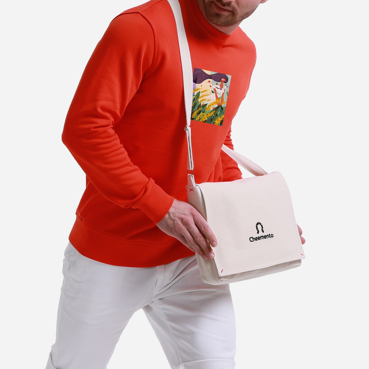 Sweatshirt Burçak Tarlası Erkek Turuncu