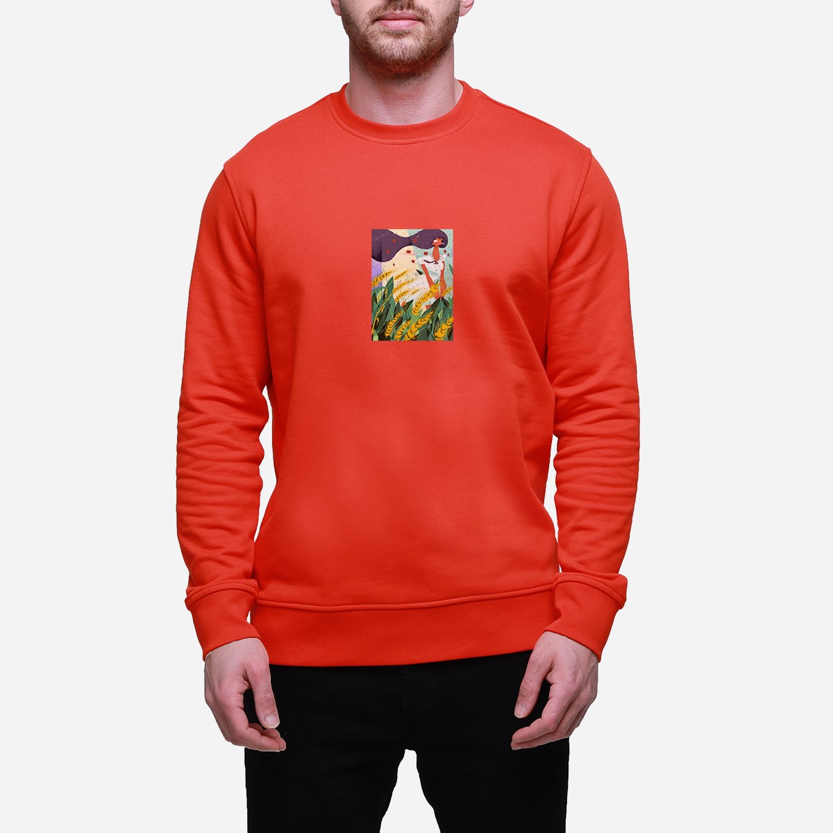 Sweatshirt Burçak Tarlası Erkek Turuncu