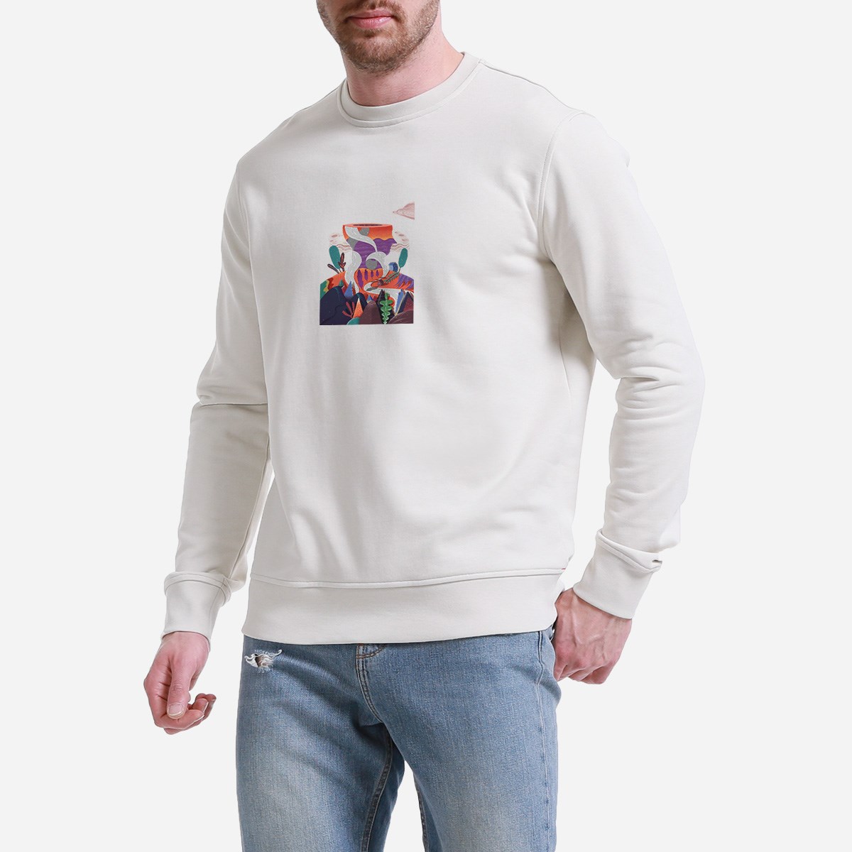 Sweatshirt Citylight Erkek Taş