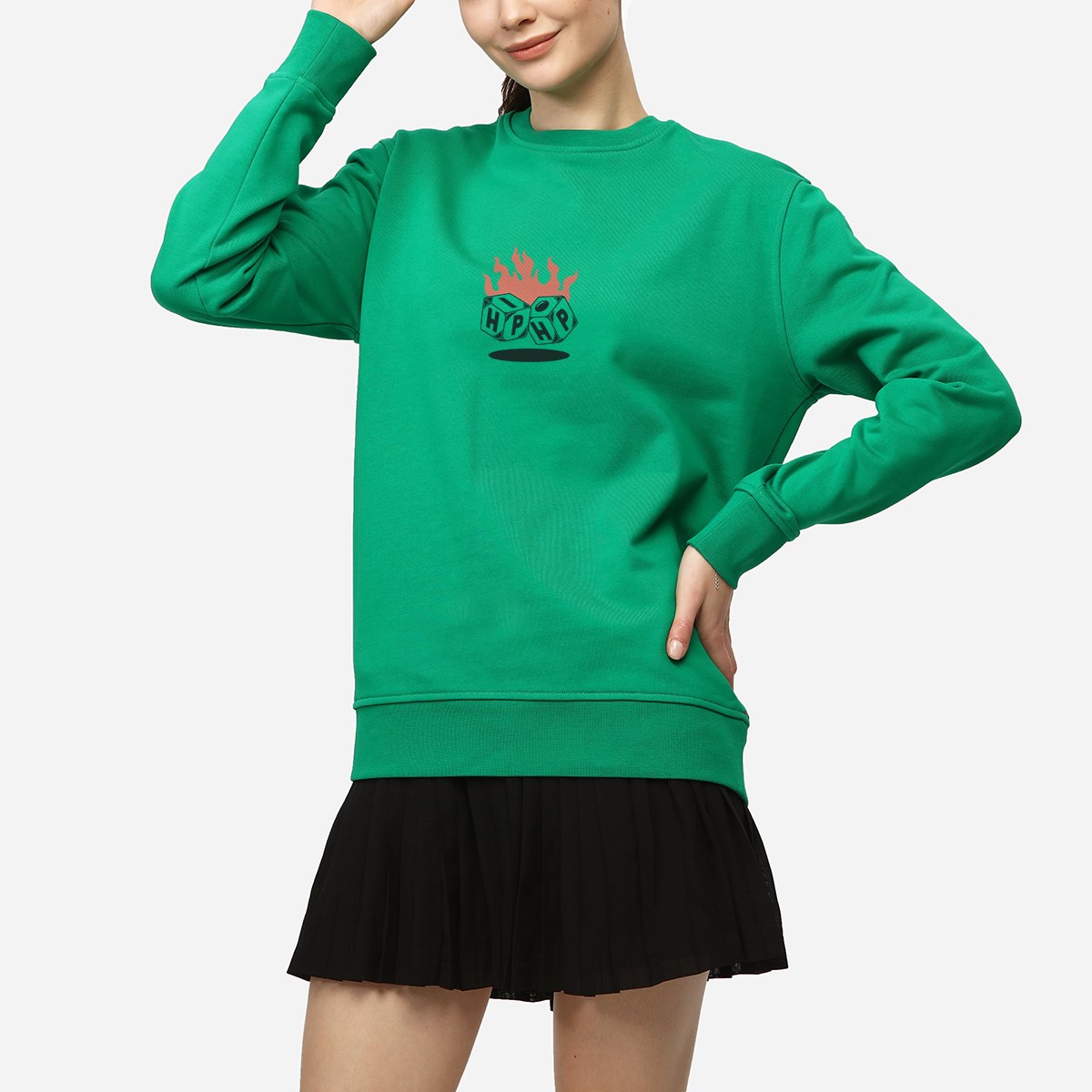 Sweatshirt Hip Hop Kadın Siyah