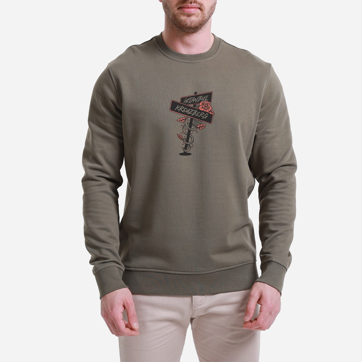Sweatshirt Kruezberg Erkek Yeşil