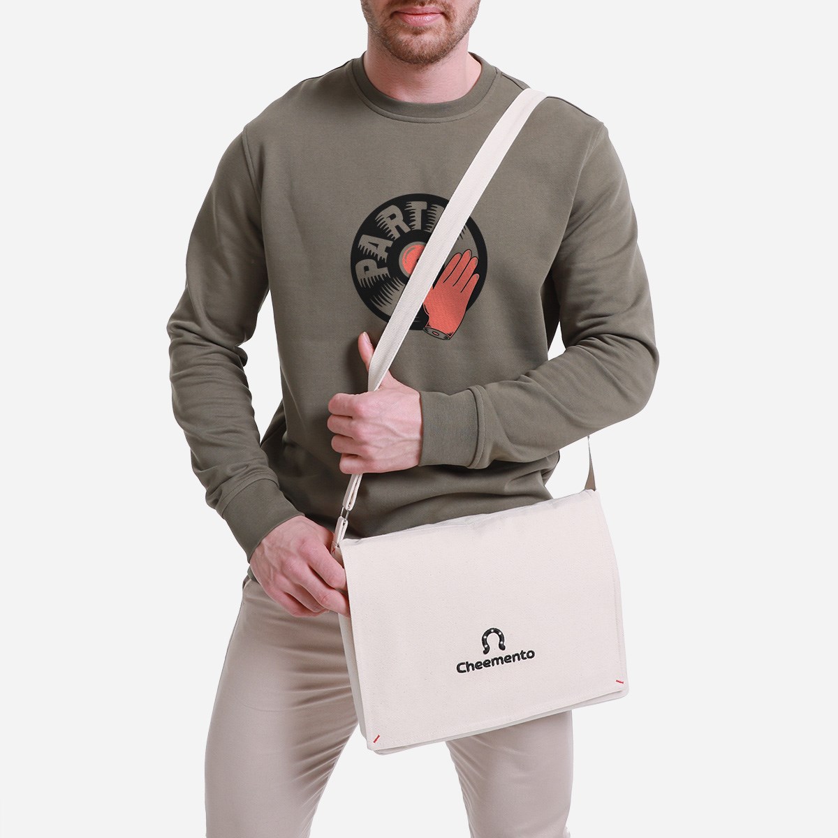 Sweatshirt Party Erkek Haki