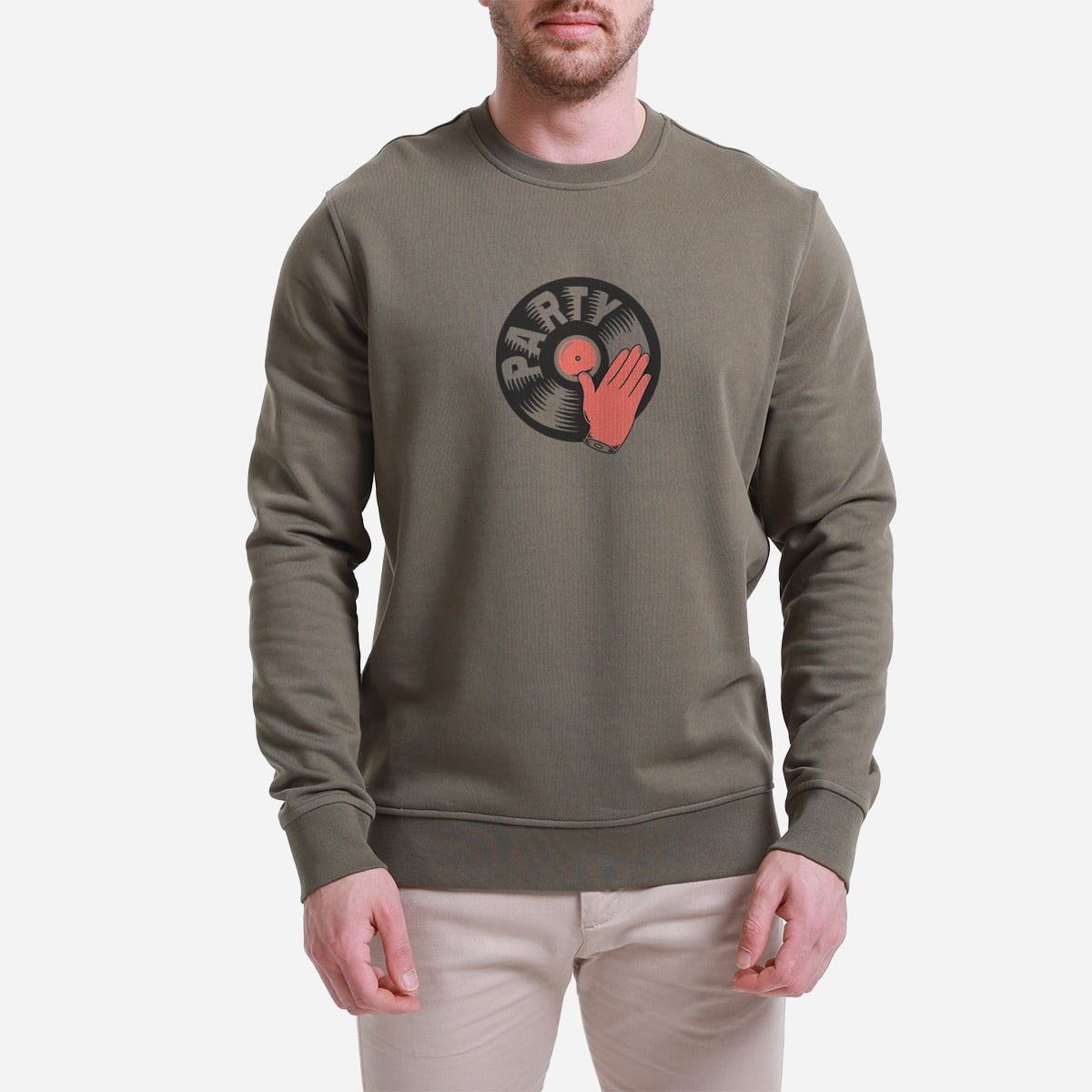 Sweatshirt Party Erkek Haki