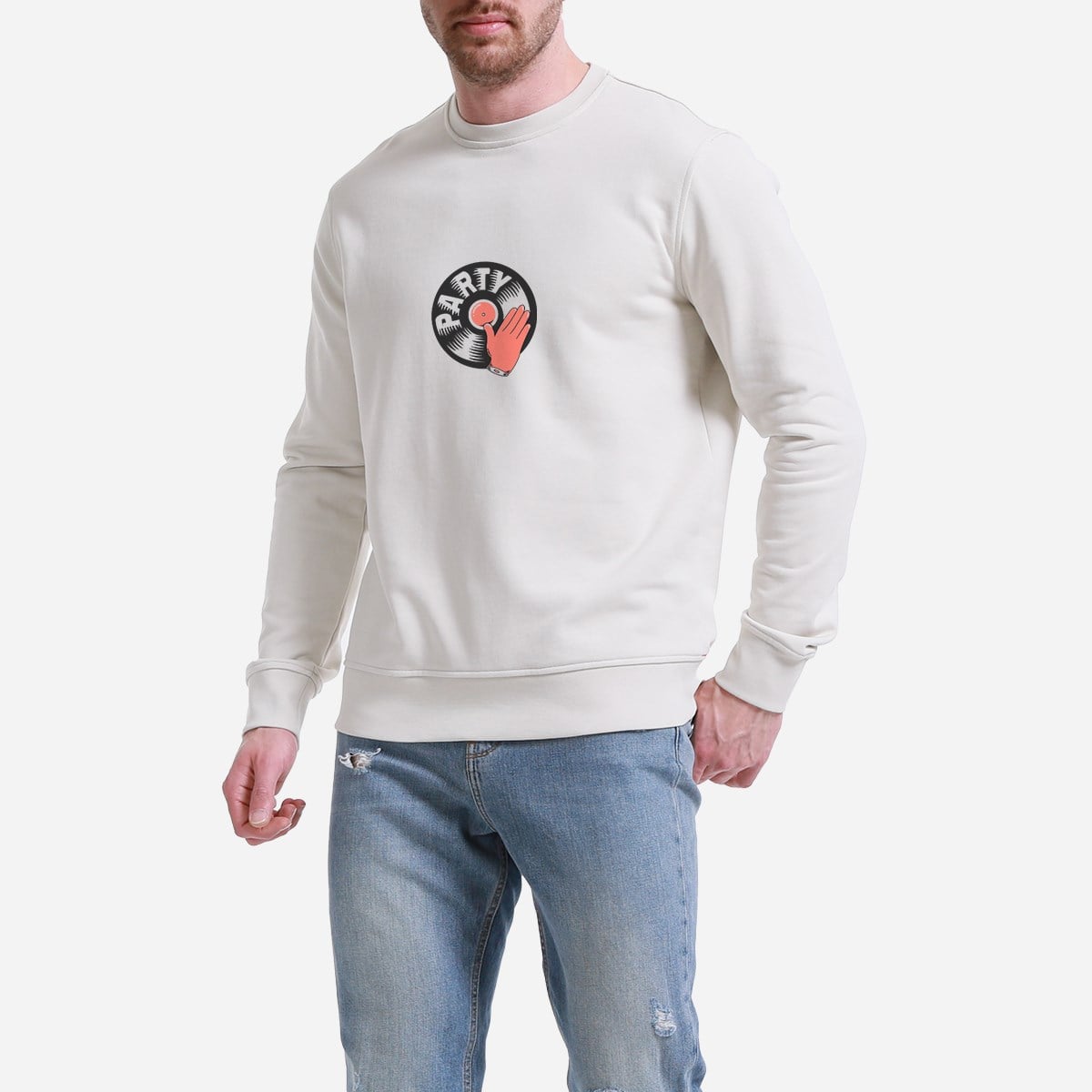 Sweatshirt Party Erkek Haki