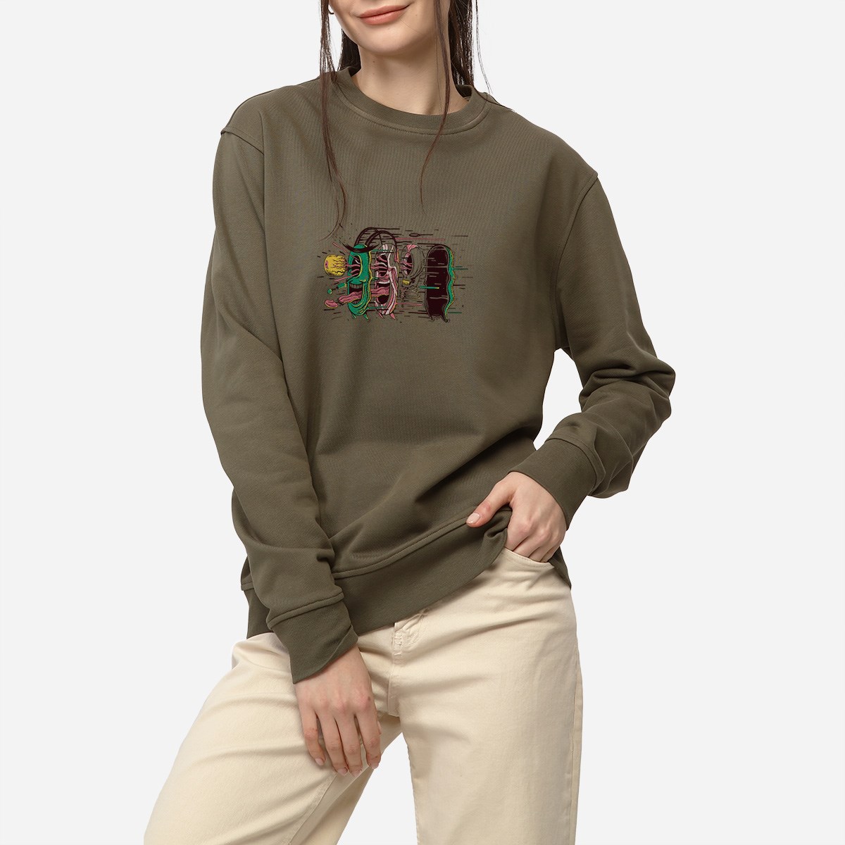 Sweatshirt Plankton Kadın Yeşil