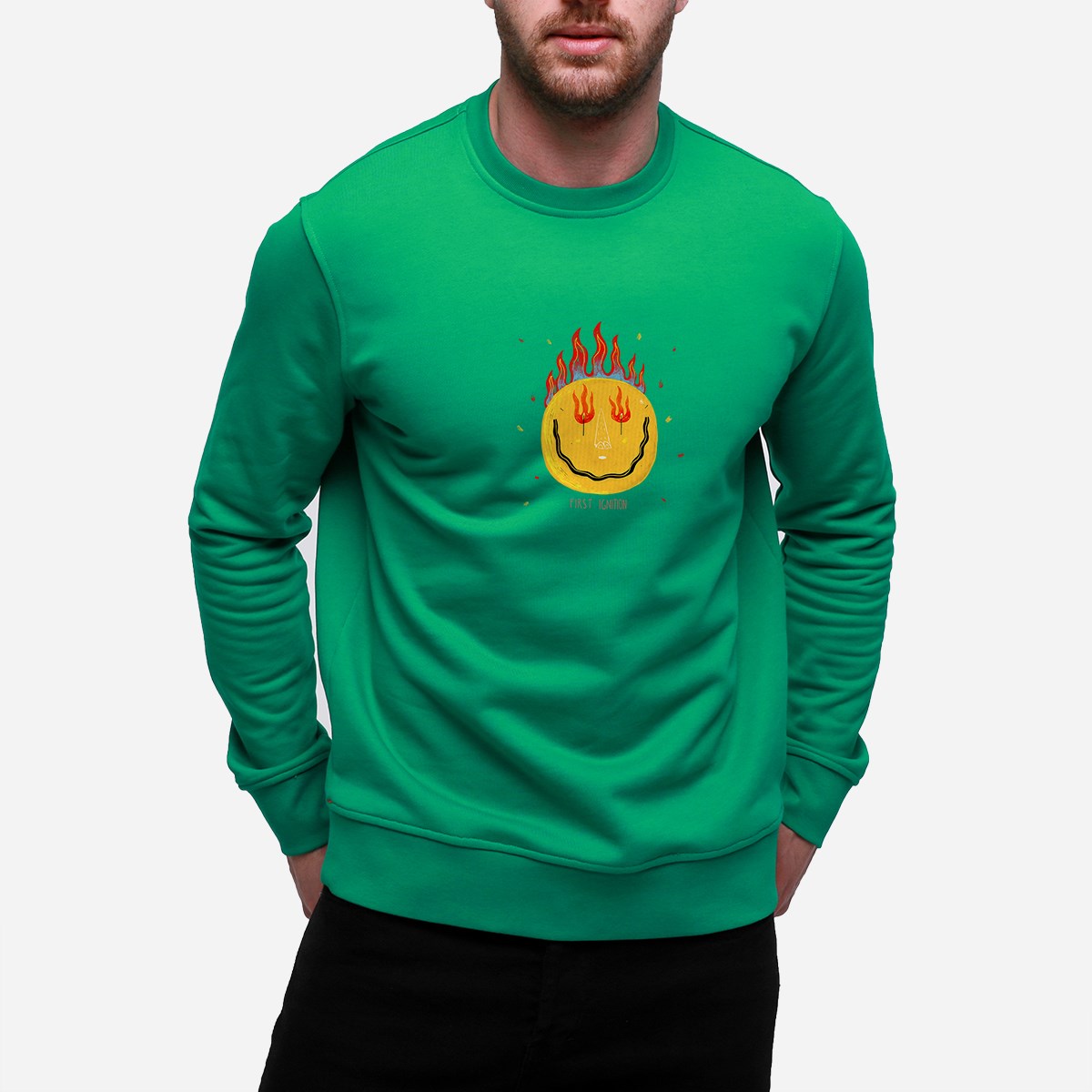 Sweatshirt Smile Erkek Mavi