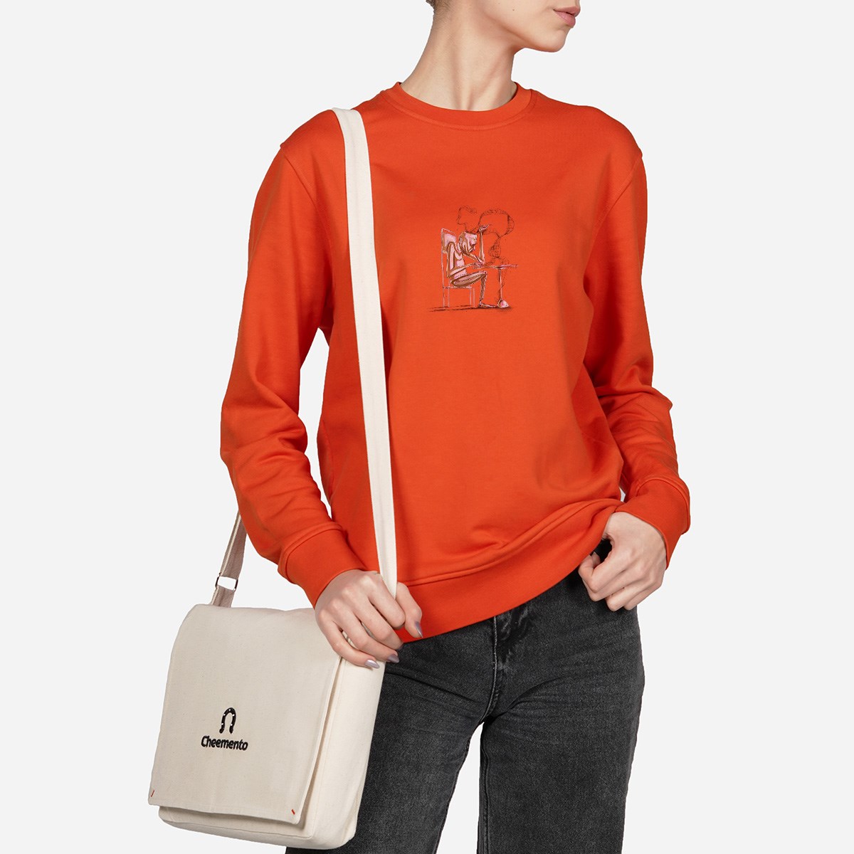 Sweatshirt Toughts Kadın Turuncu