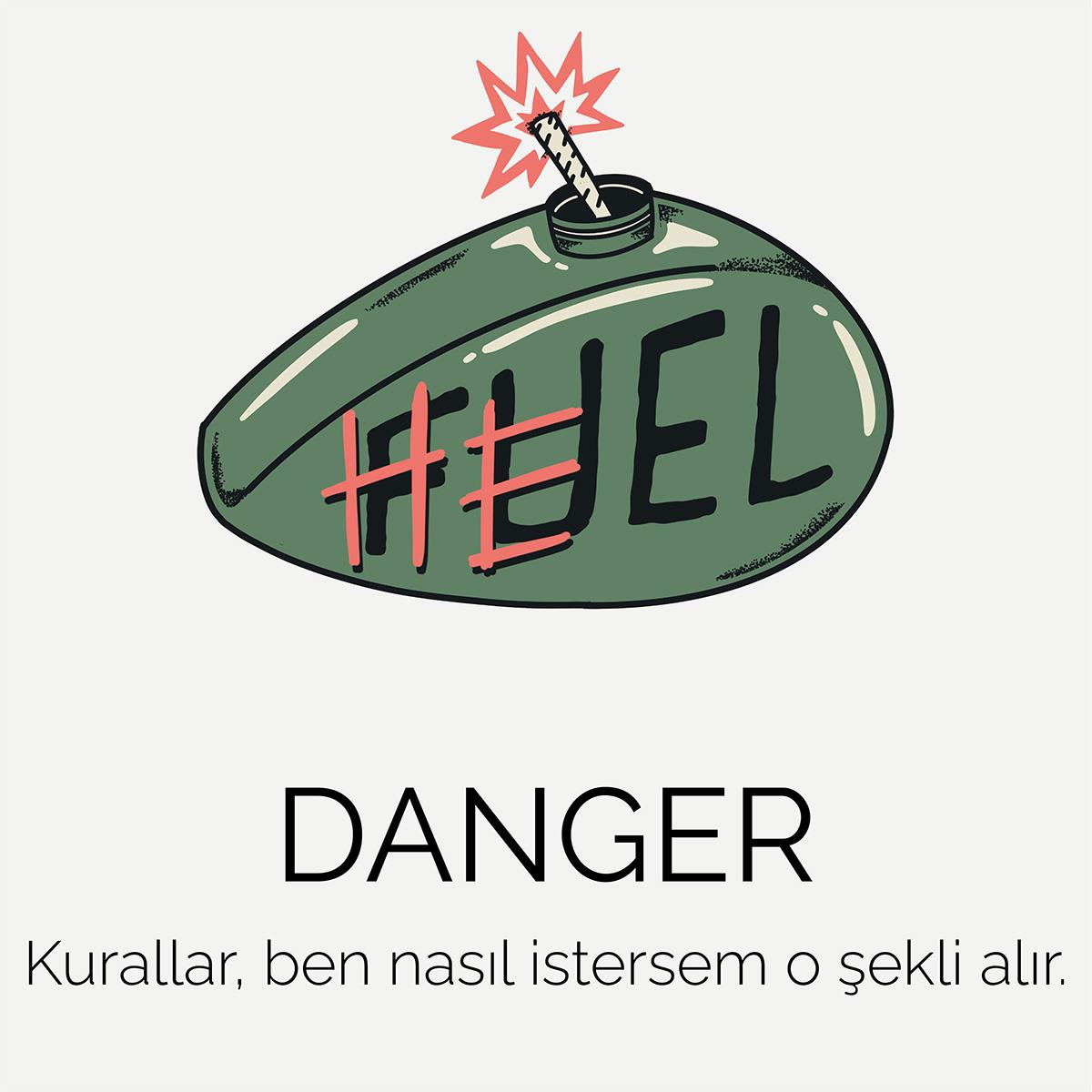 Tshirt Danger Kadın
