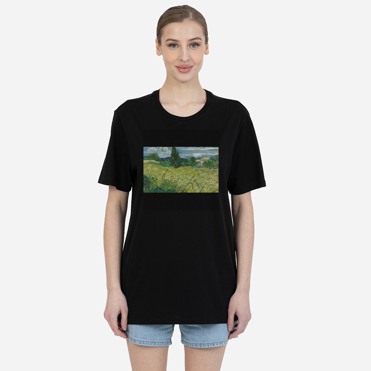 Tshirt Green Wheat Fields Auvers Kadın